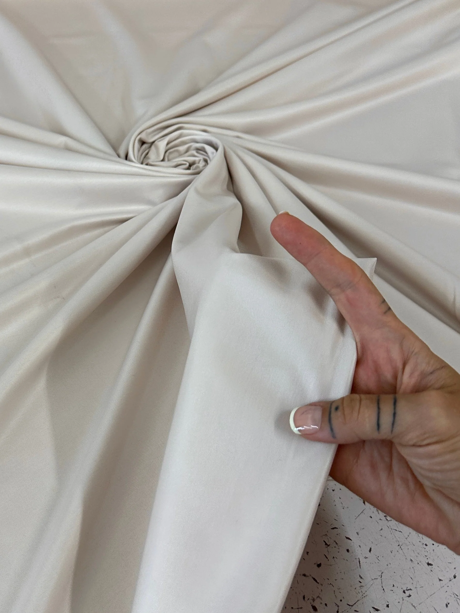 Beige 4 Way Stretch Faux Leather - Image 4