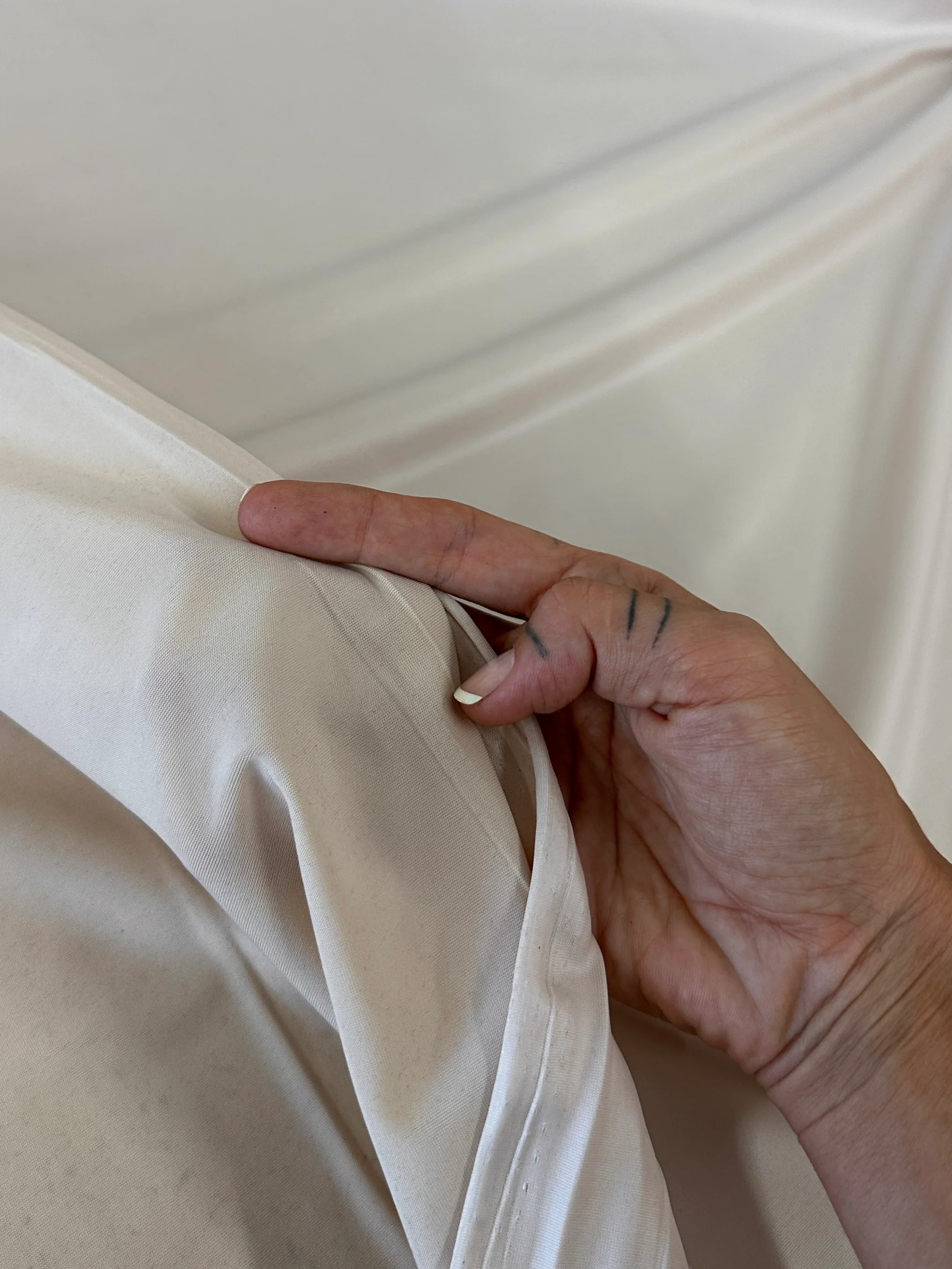 Beige 4 Way Stretch Faux Leather - Image 6