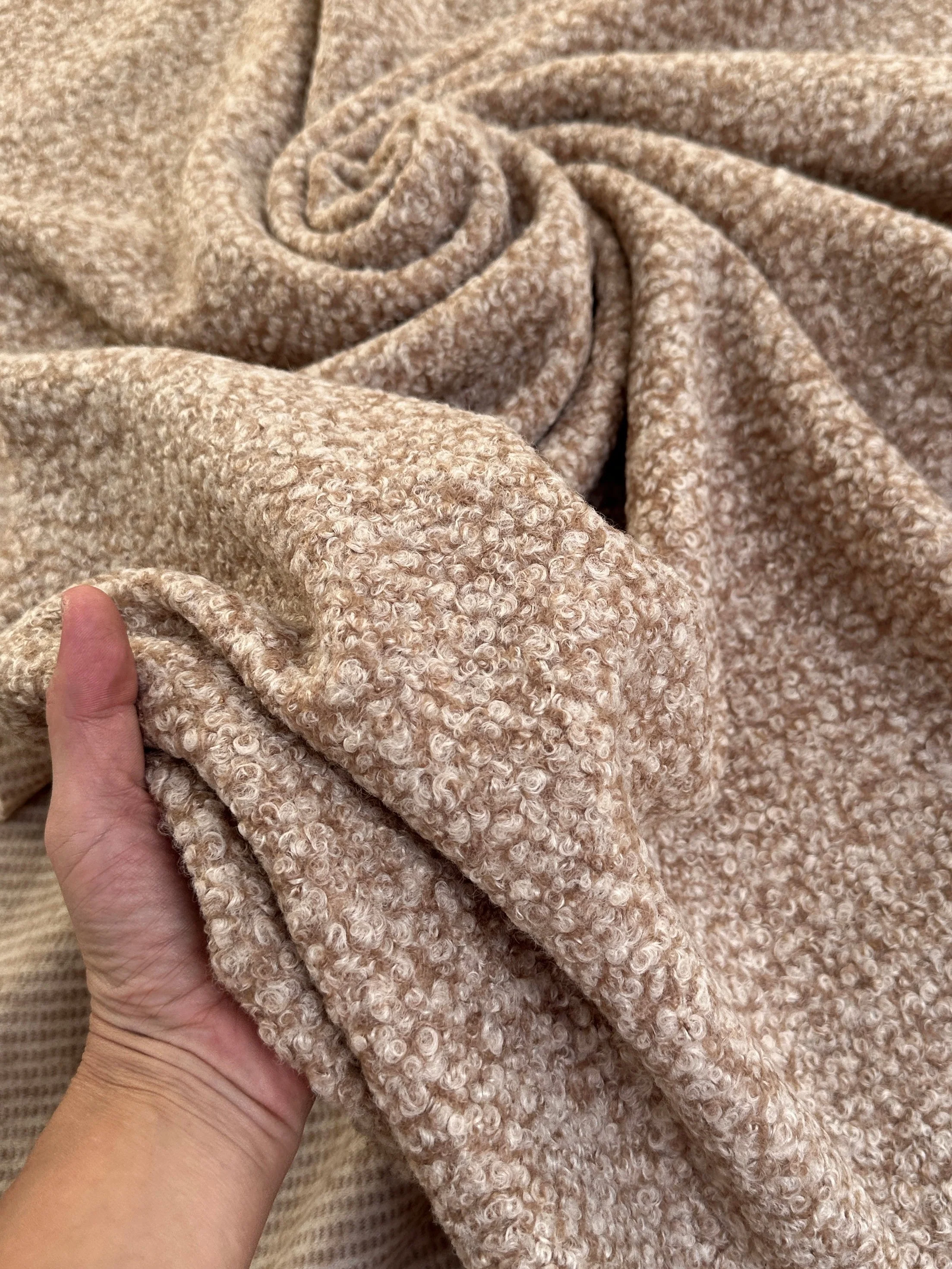 Beige Brown Premium Lamb Faux Wool - Image 3