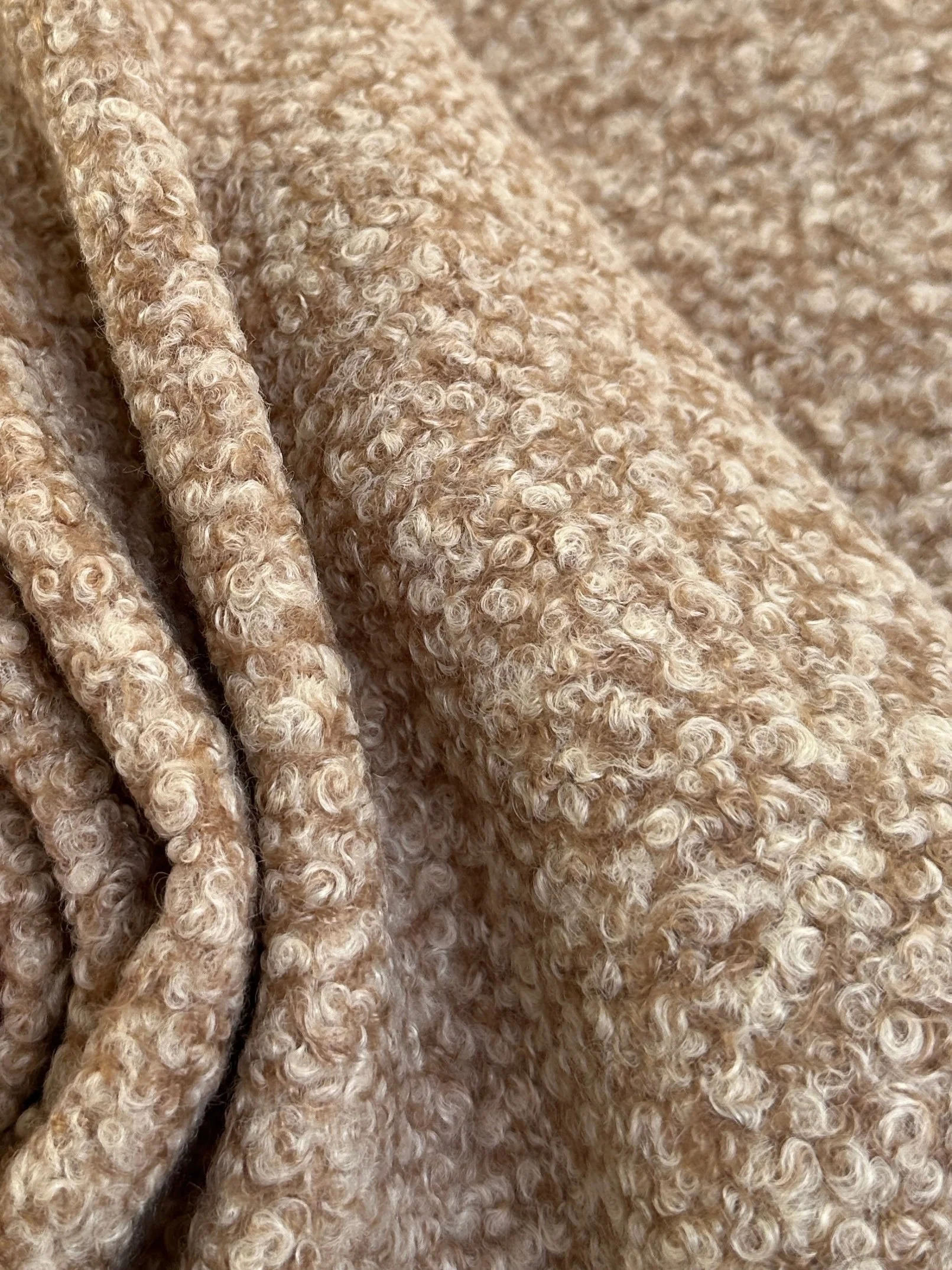 Beige Brown Premium Lamb Faux Wool - Image 6