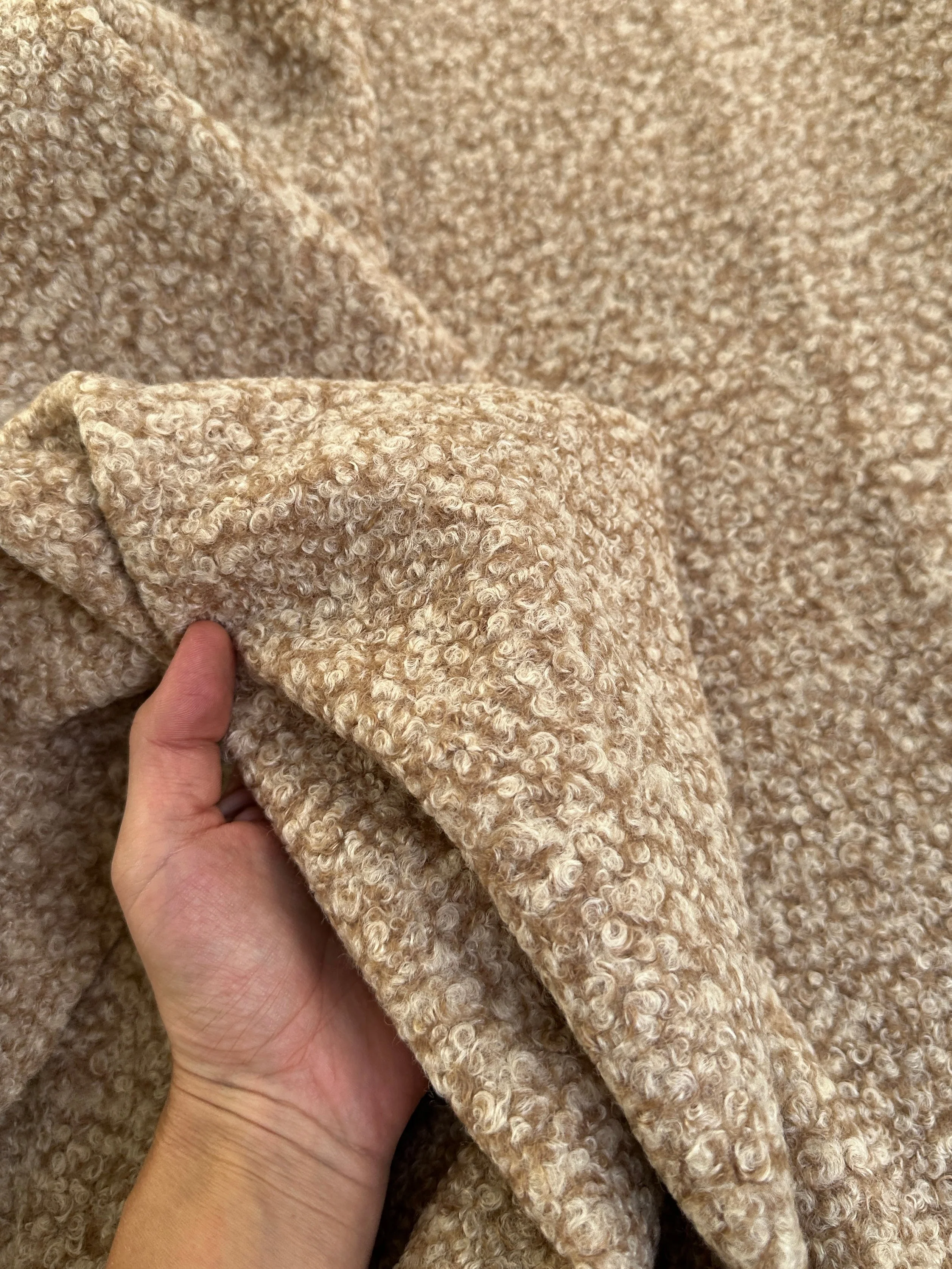 Beige Brown Premium Lamb Faux Wool - Image 7