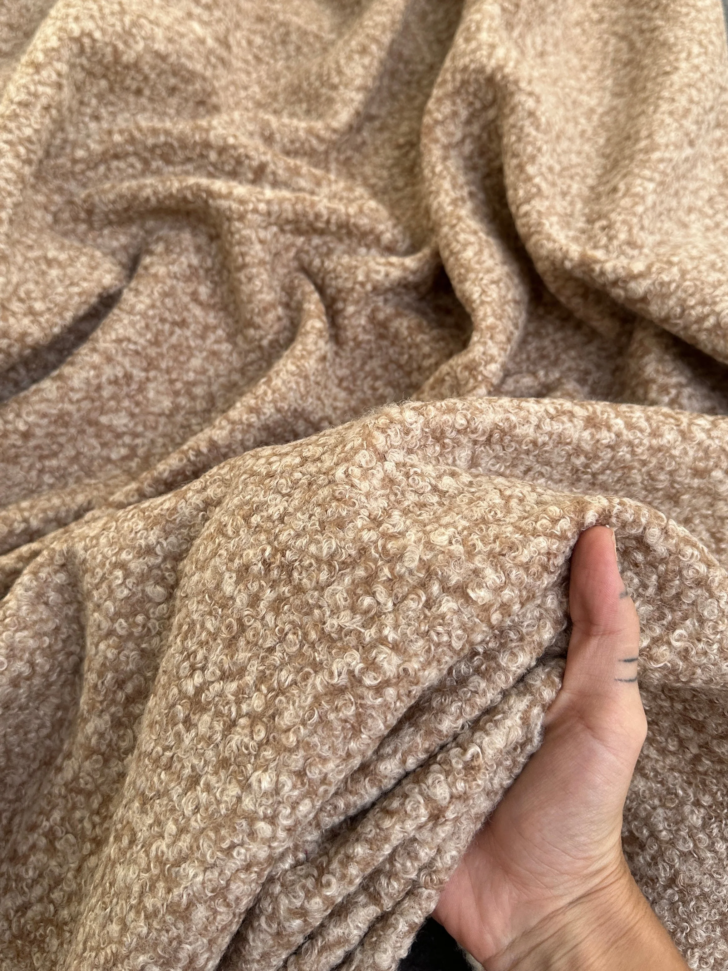 Beige Brown Premium Lamb Faux Wool - Image 8