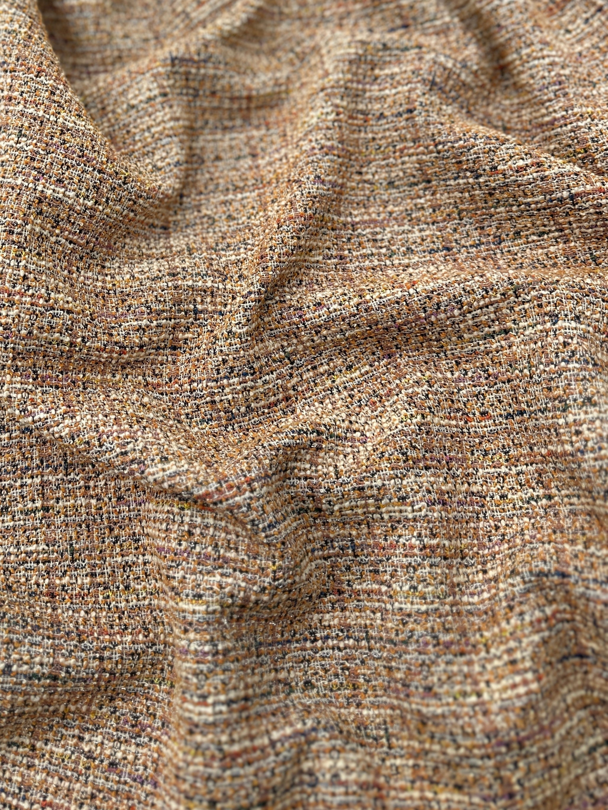 Beige Taupe Stretch Chenille Tweed - Image 2