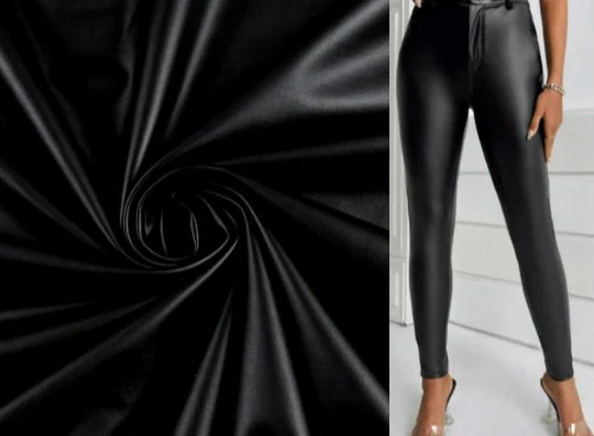 Black 2 Way Stretch Faux Leather - Image 2