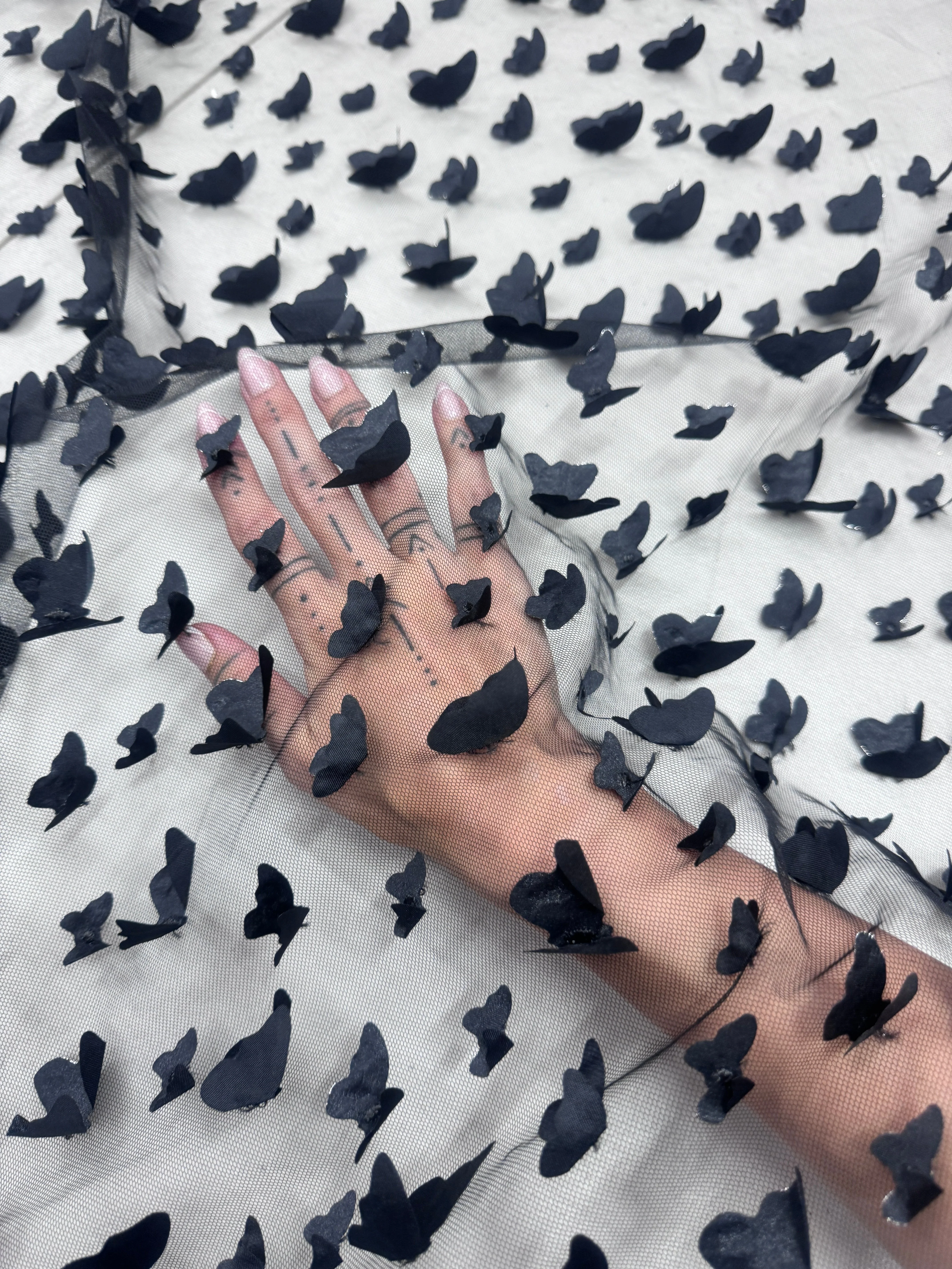 Black 3D Butterfly Lace