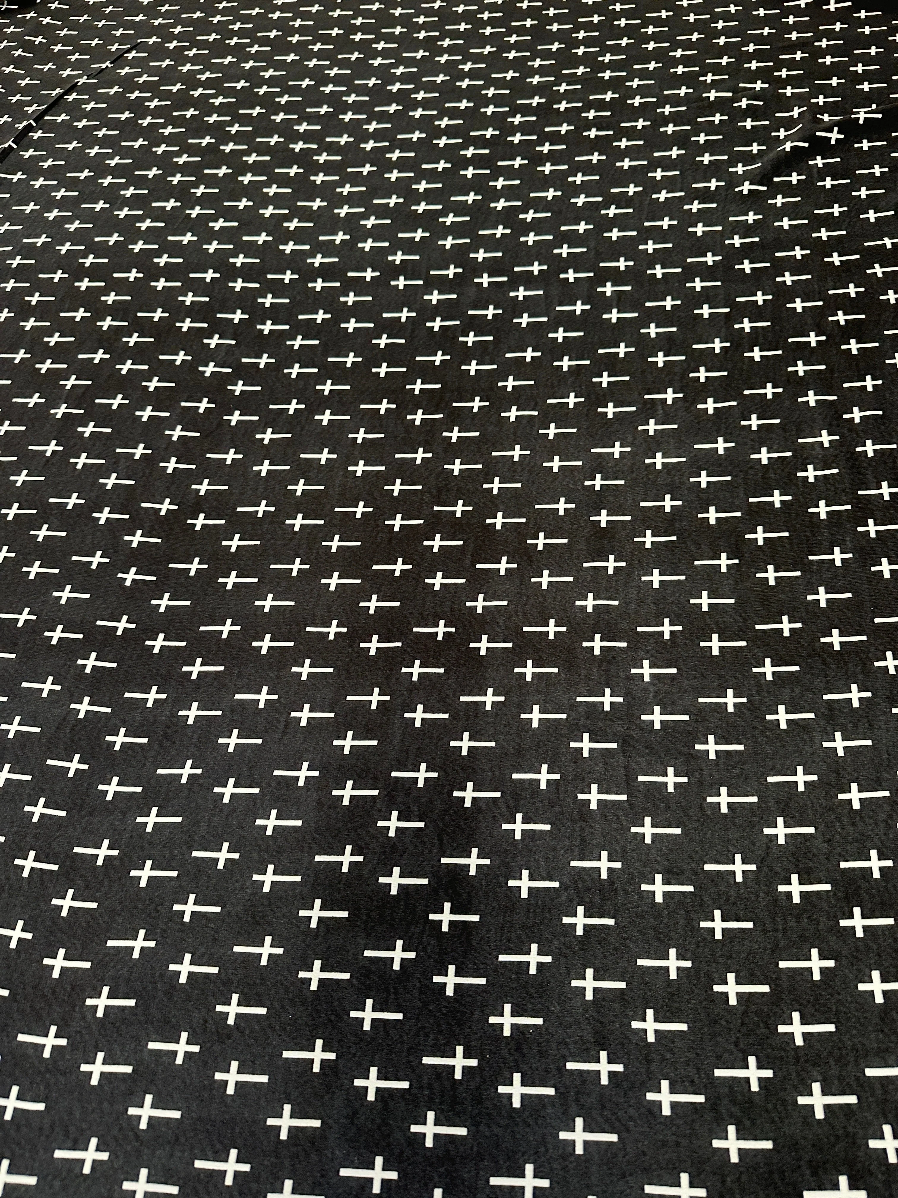 Black and White Cross Hi Multi Chiffon - Image 3