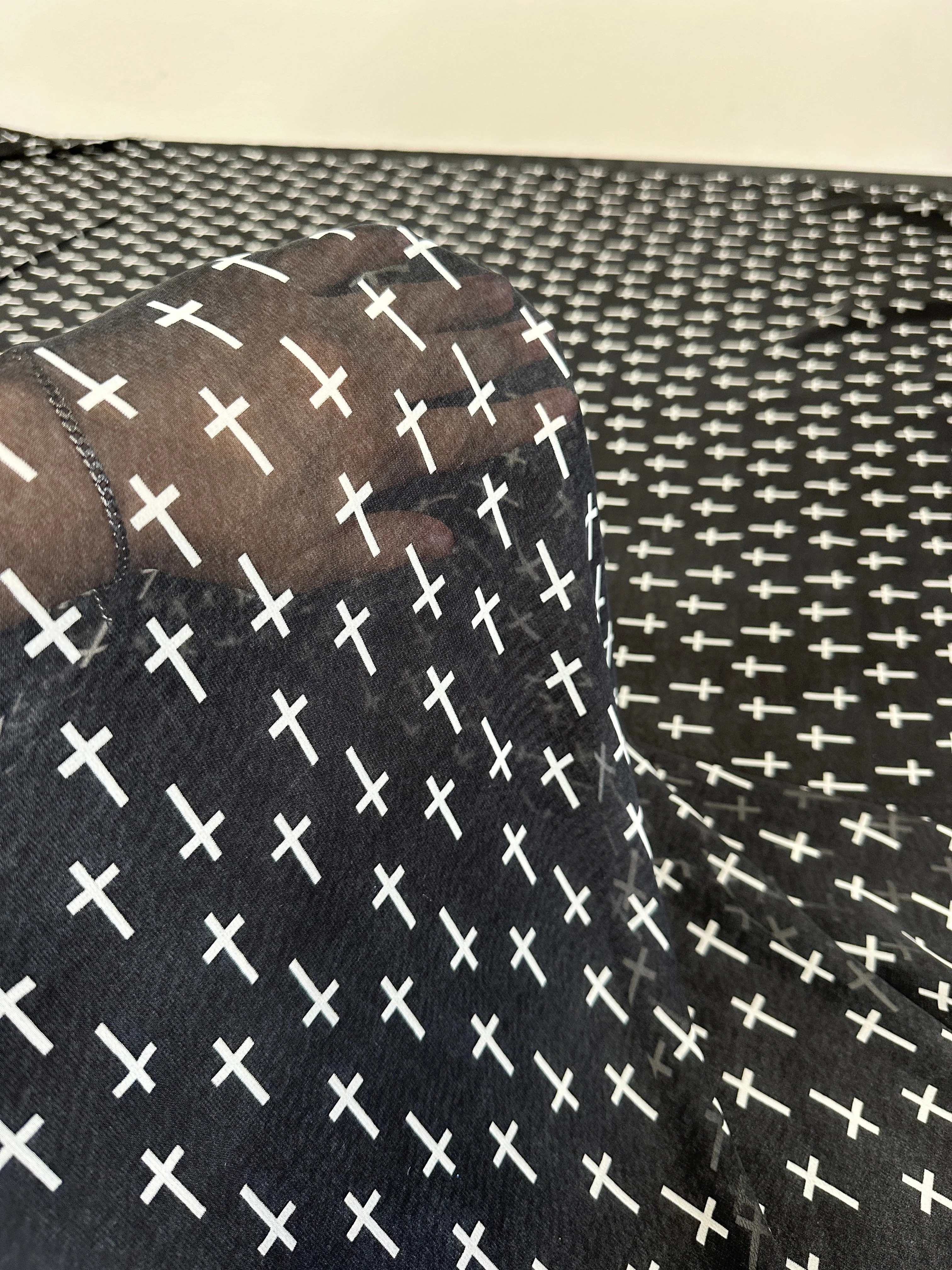 Black and White Cross Hi Multi Chiffon - Image 6