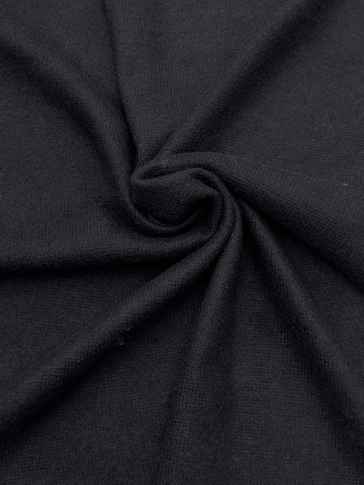 Black Buttery Spandex Faux Cashmere Knit - Image 3