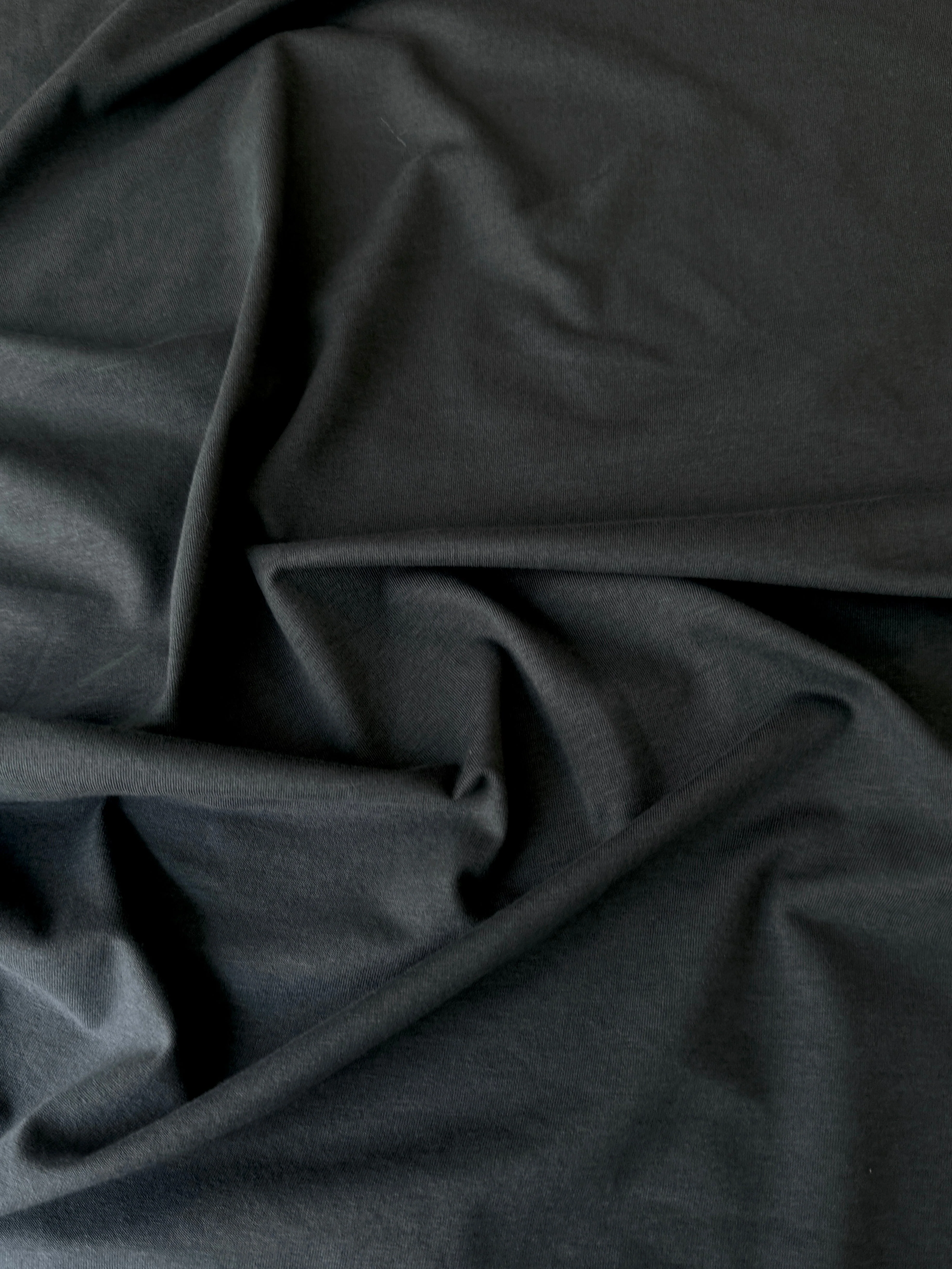 Black Cotton Jersey Knit - Image 2