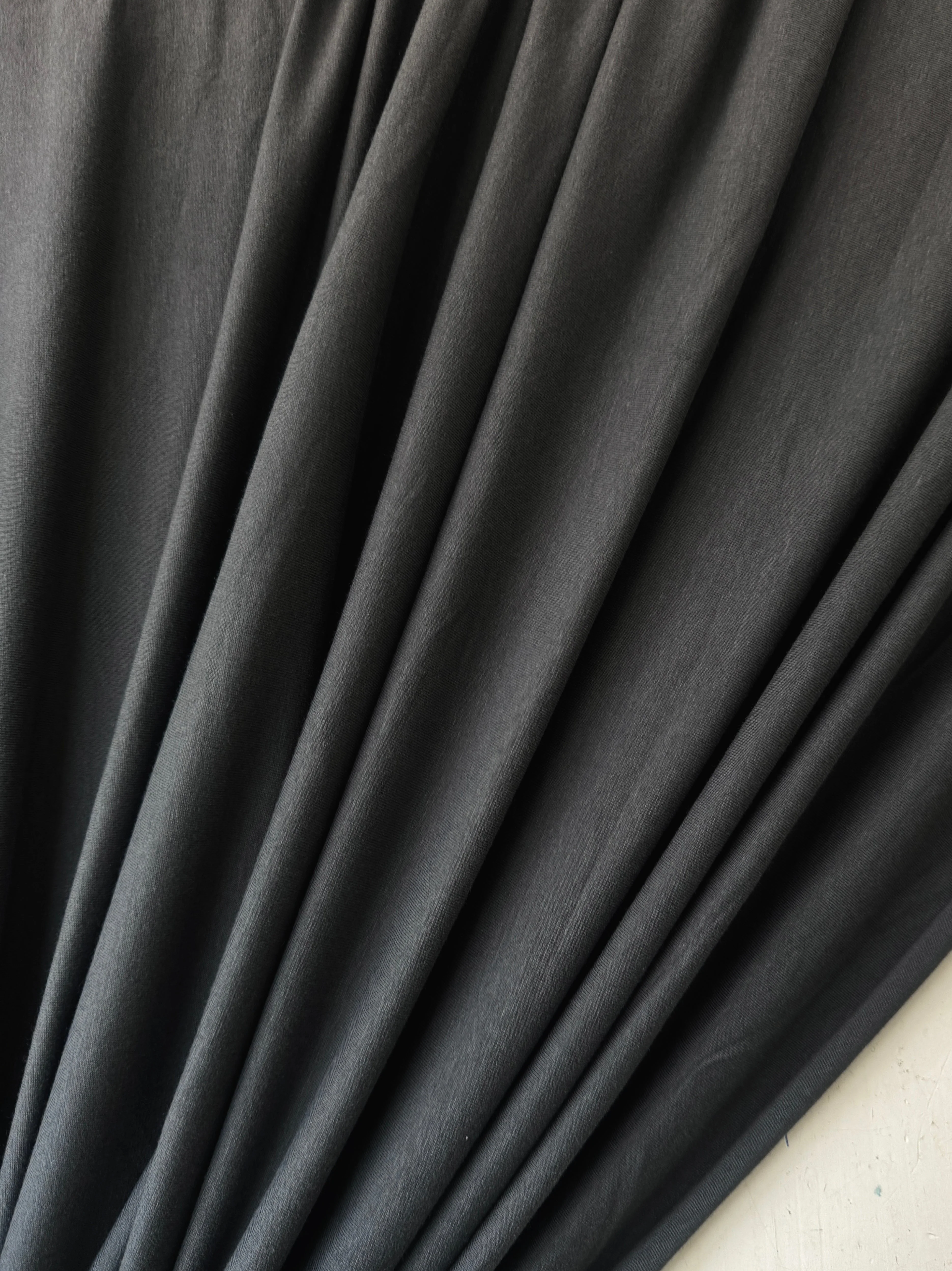 Black Cotton Jersey Knit - Image 3