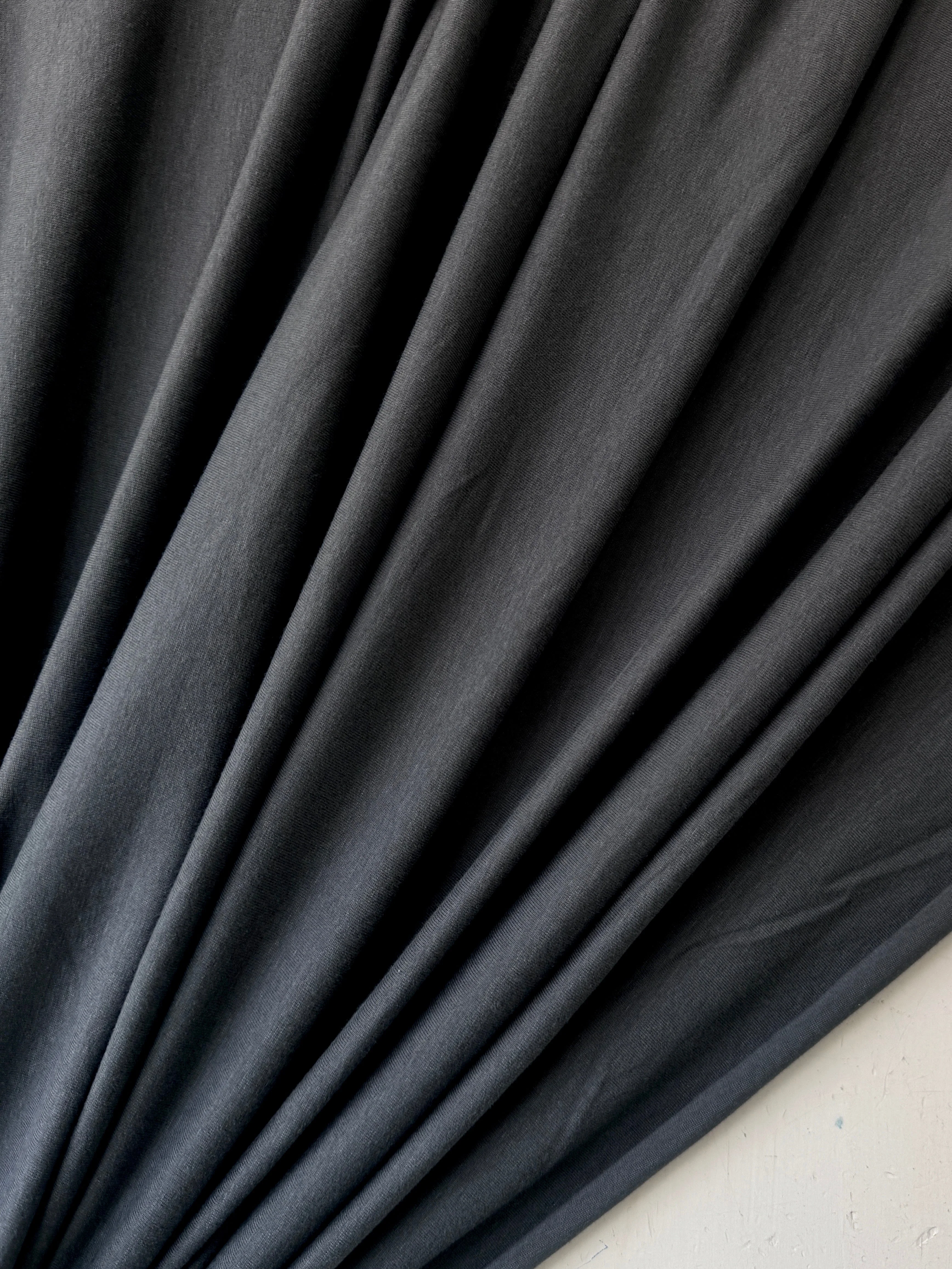 Black Cotton Jersey Knit - Image 4