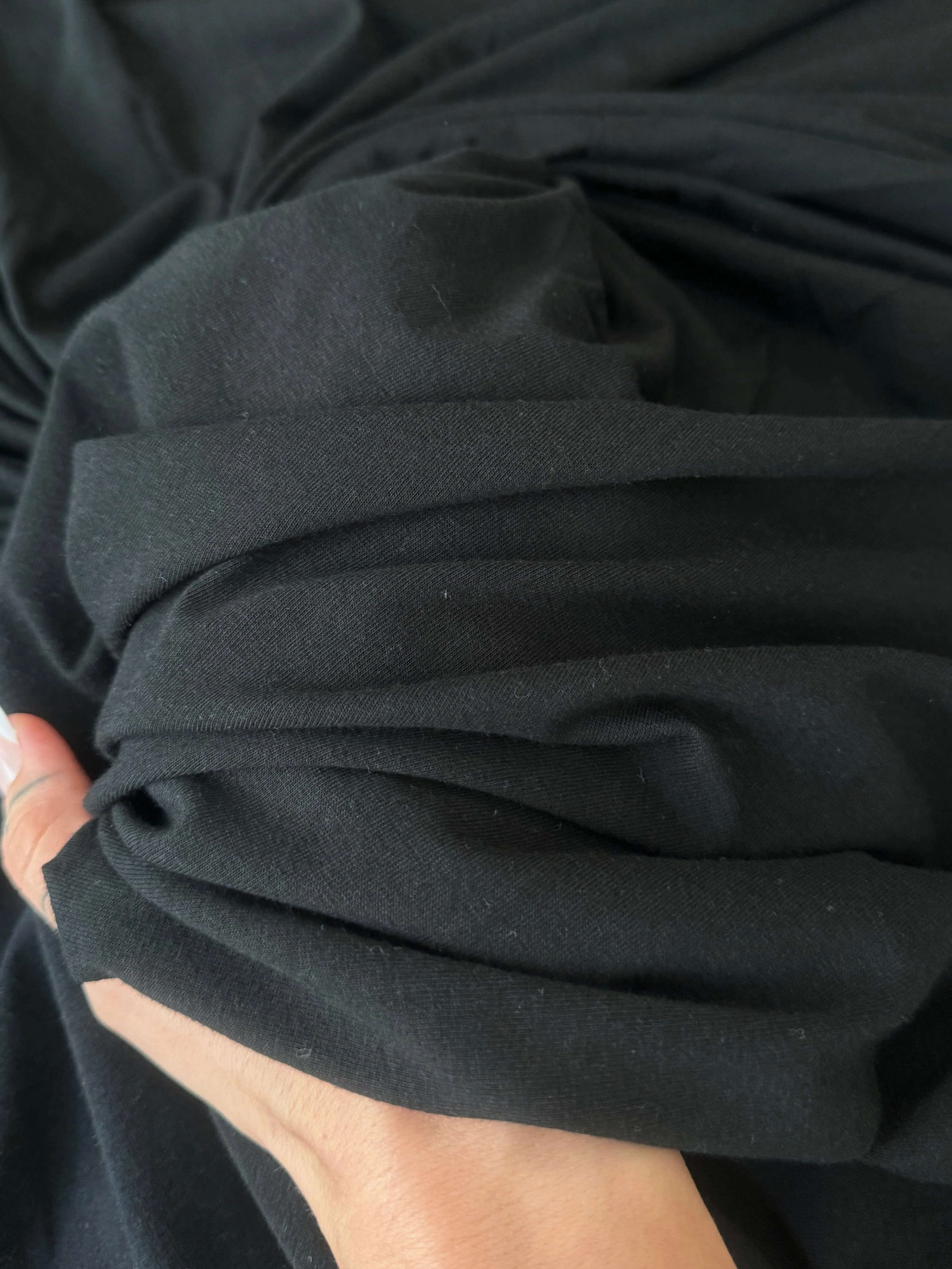Black Cotton Jersey Knit - Image 8