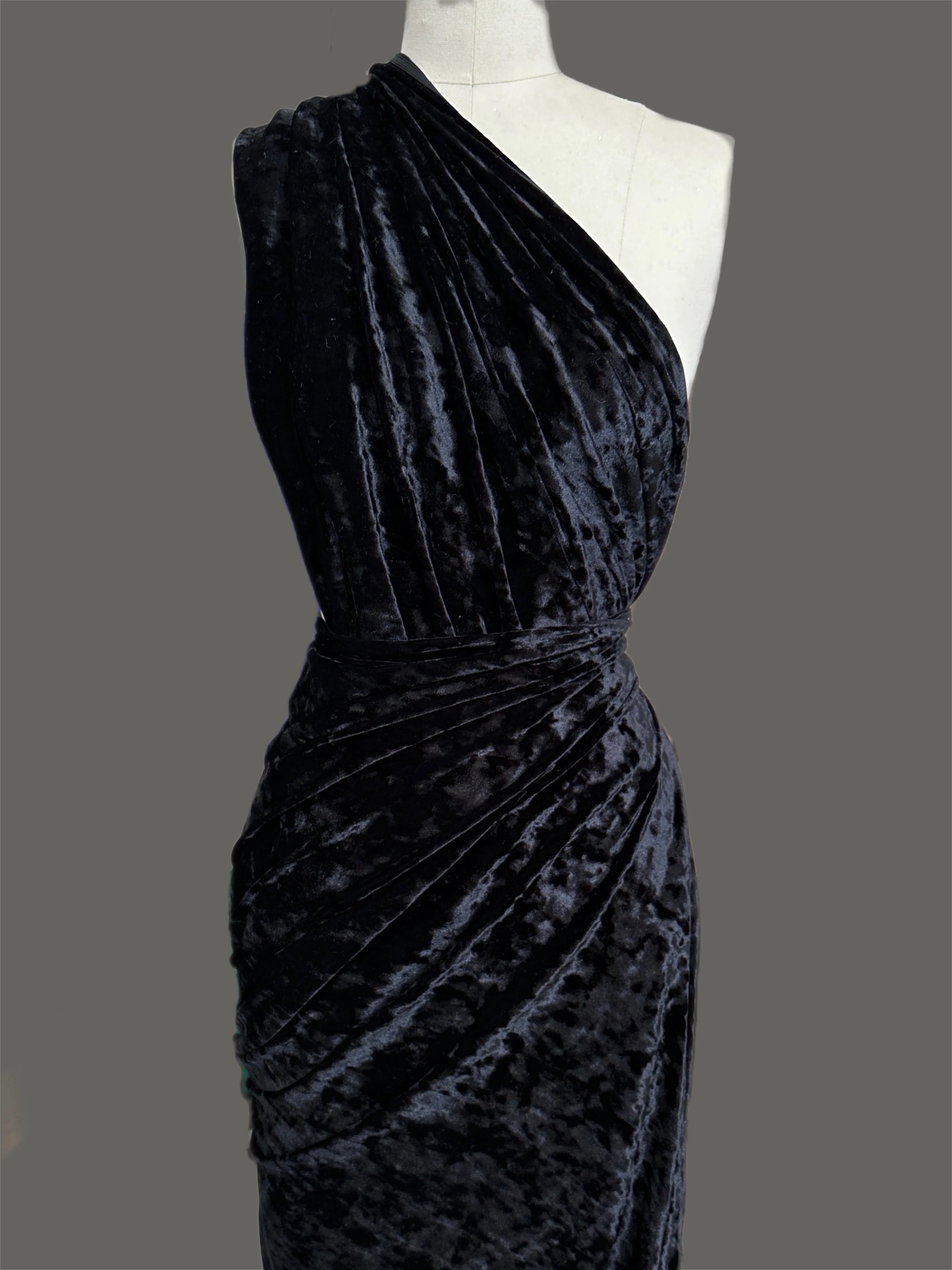 Black Stretch Crushed Velvet - Image 11