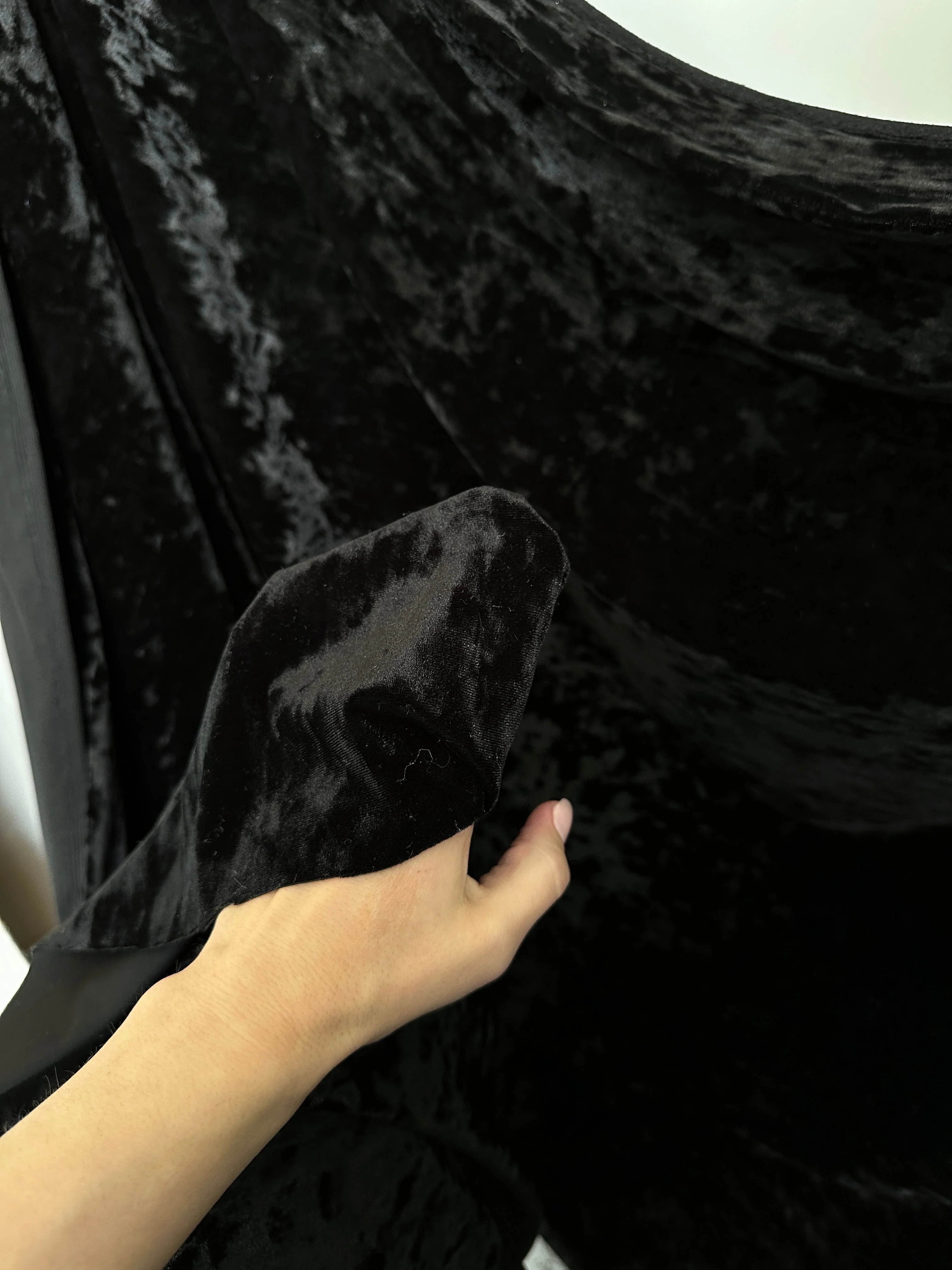 Black Stretch Crushed Velvet - Image 3