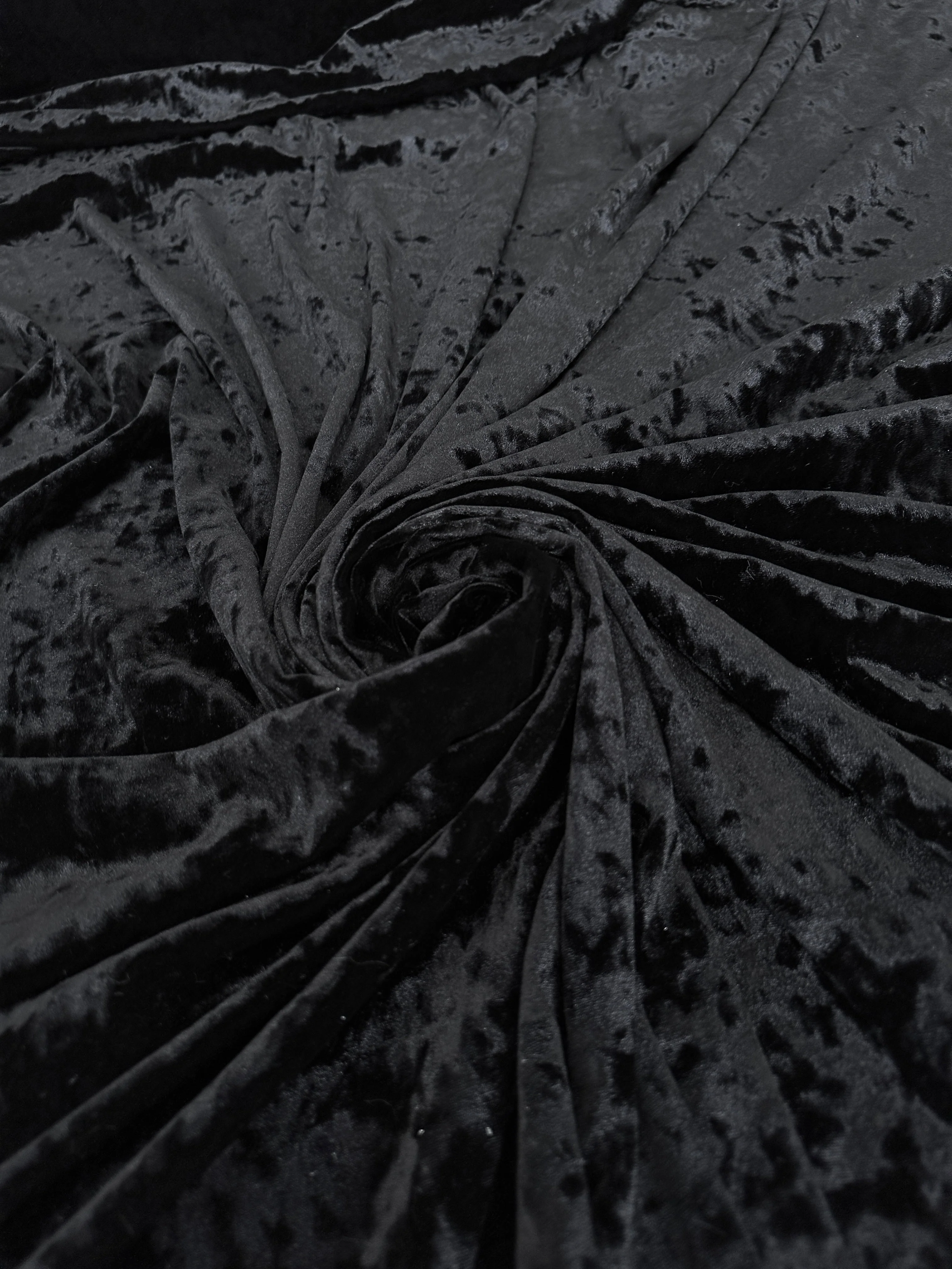 Black Stretch Crushed Velvet - Image 7
