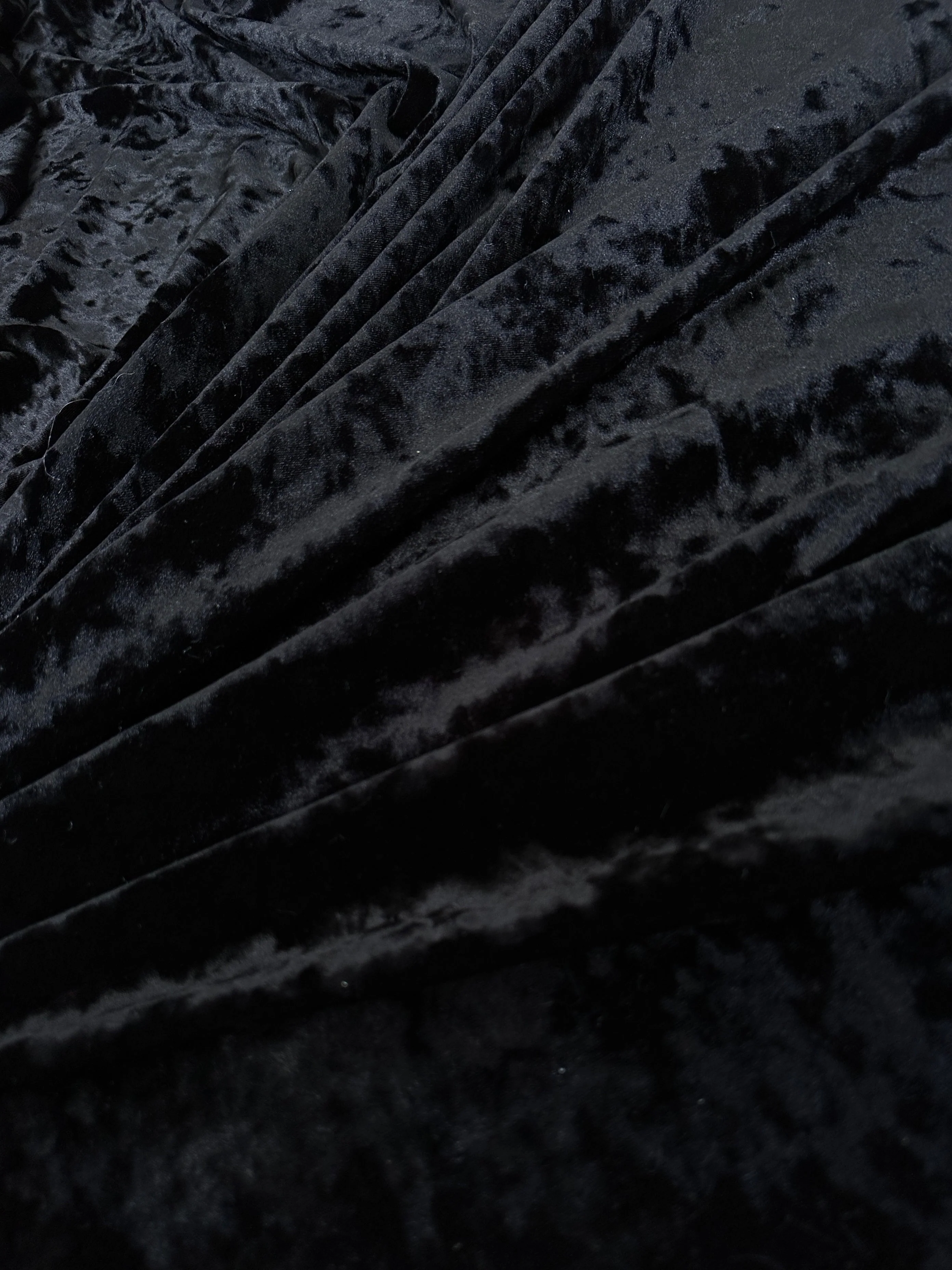 Black Stretch Crushed Velvet - Image 9