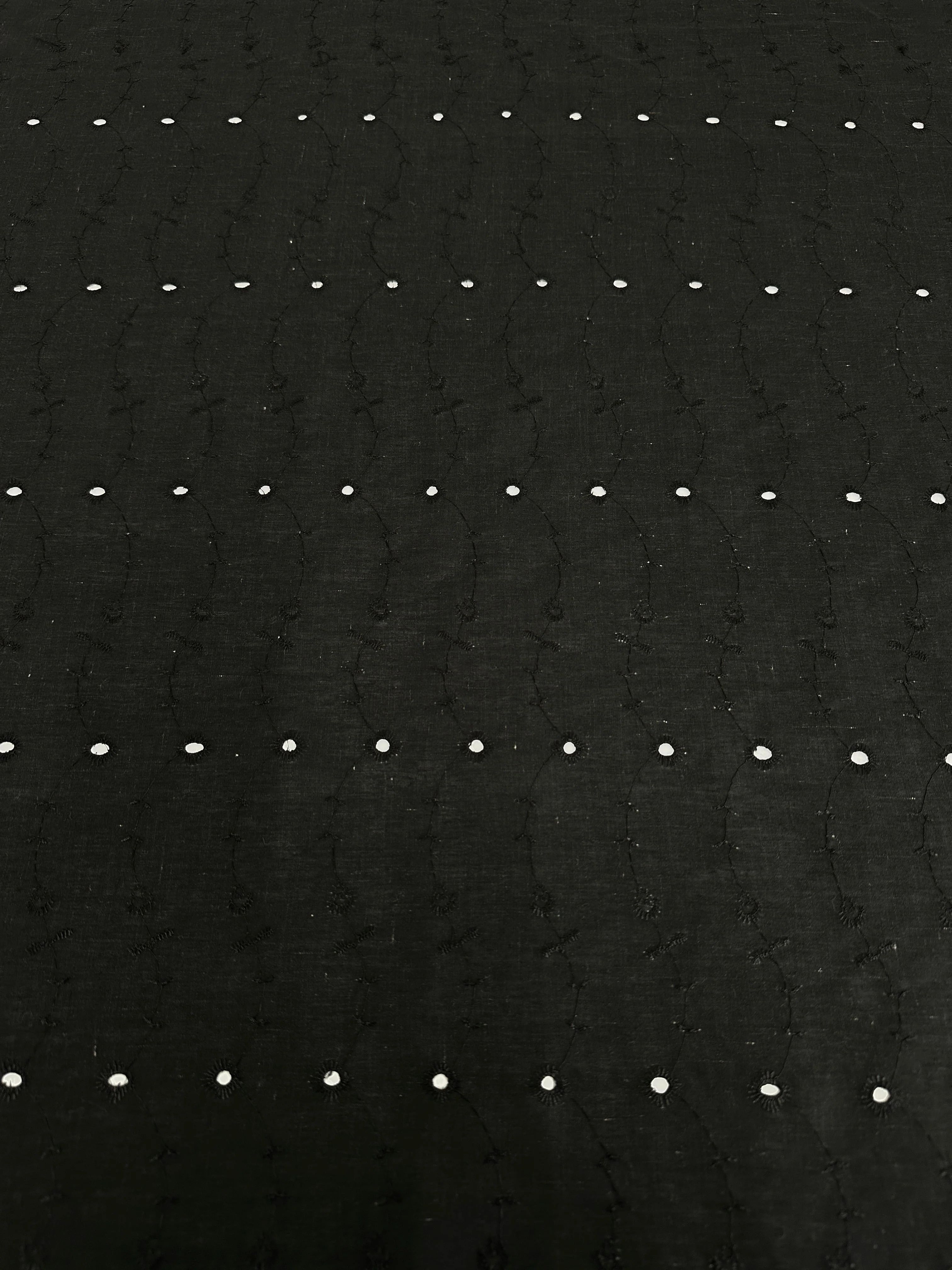 Black Dainty Embroidered Cotton Eyelet - Image 3