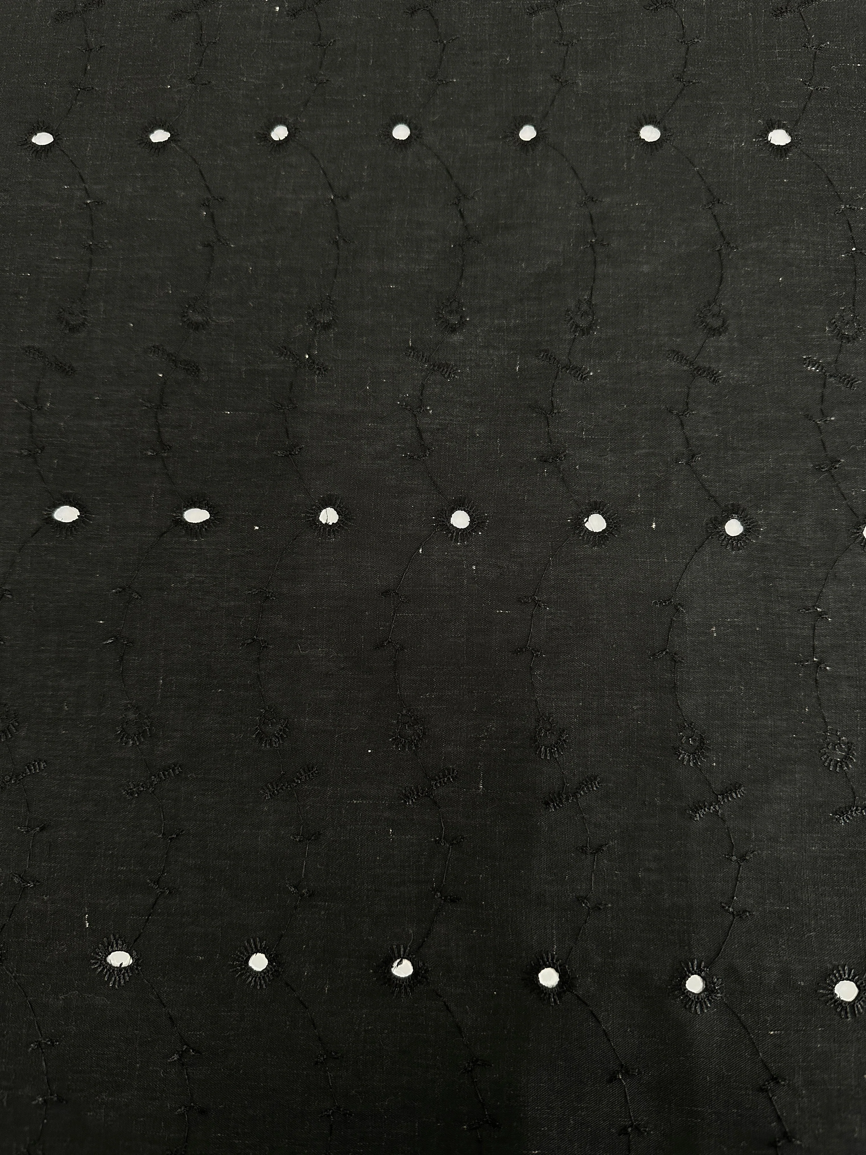Black Dainty Embroidered Cotton Eyelet - Image 6