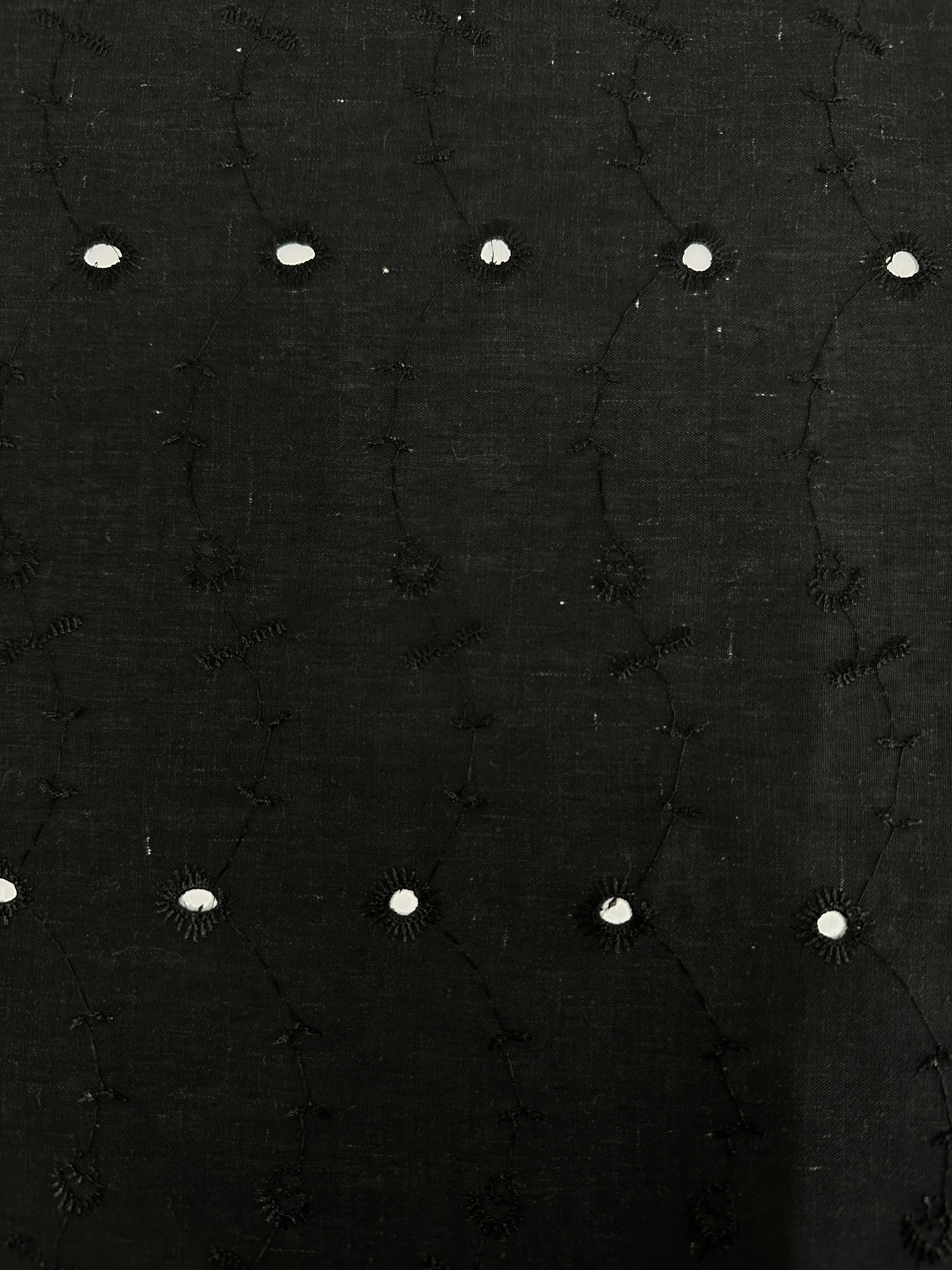 Black Dainty Embroidered Cotton Eyelet - Image 8