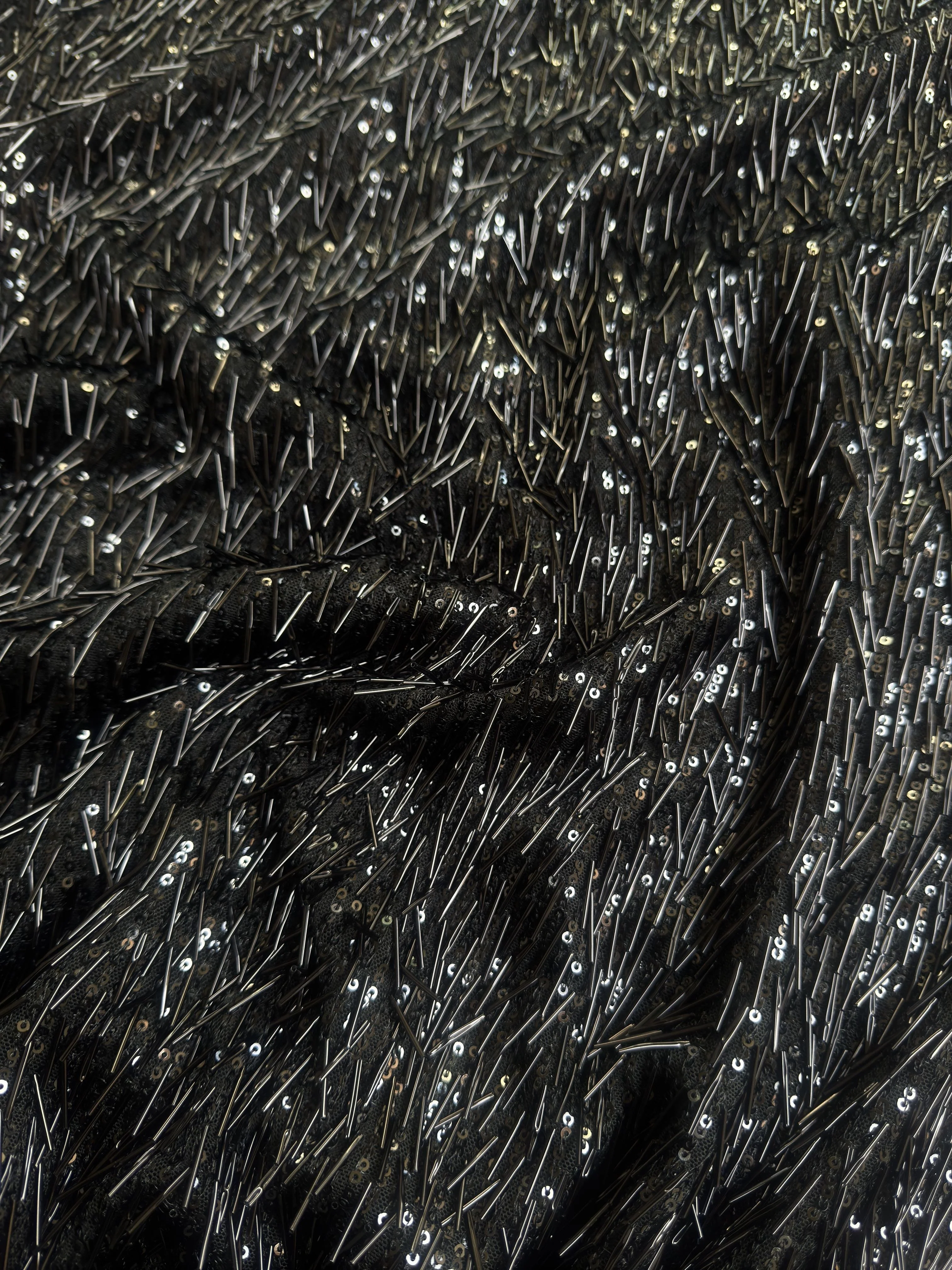 Black Fringe Sequin on Mesh - Image 7