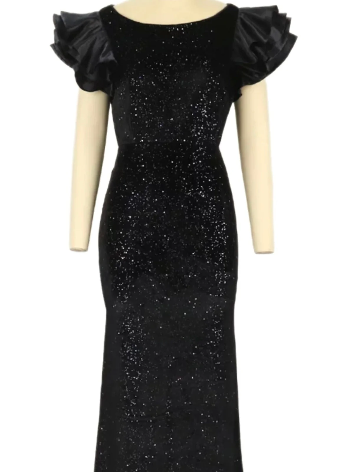 Black Shimmery Stretch Velvet - Image 3