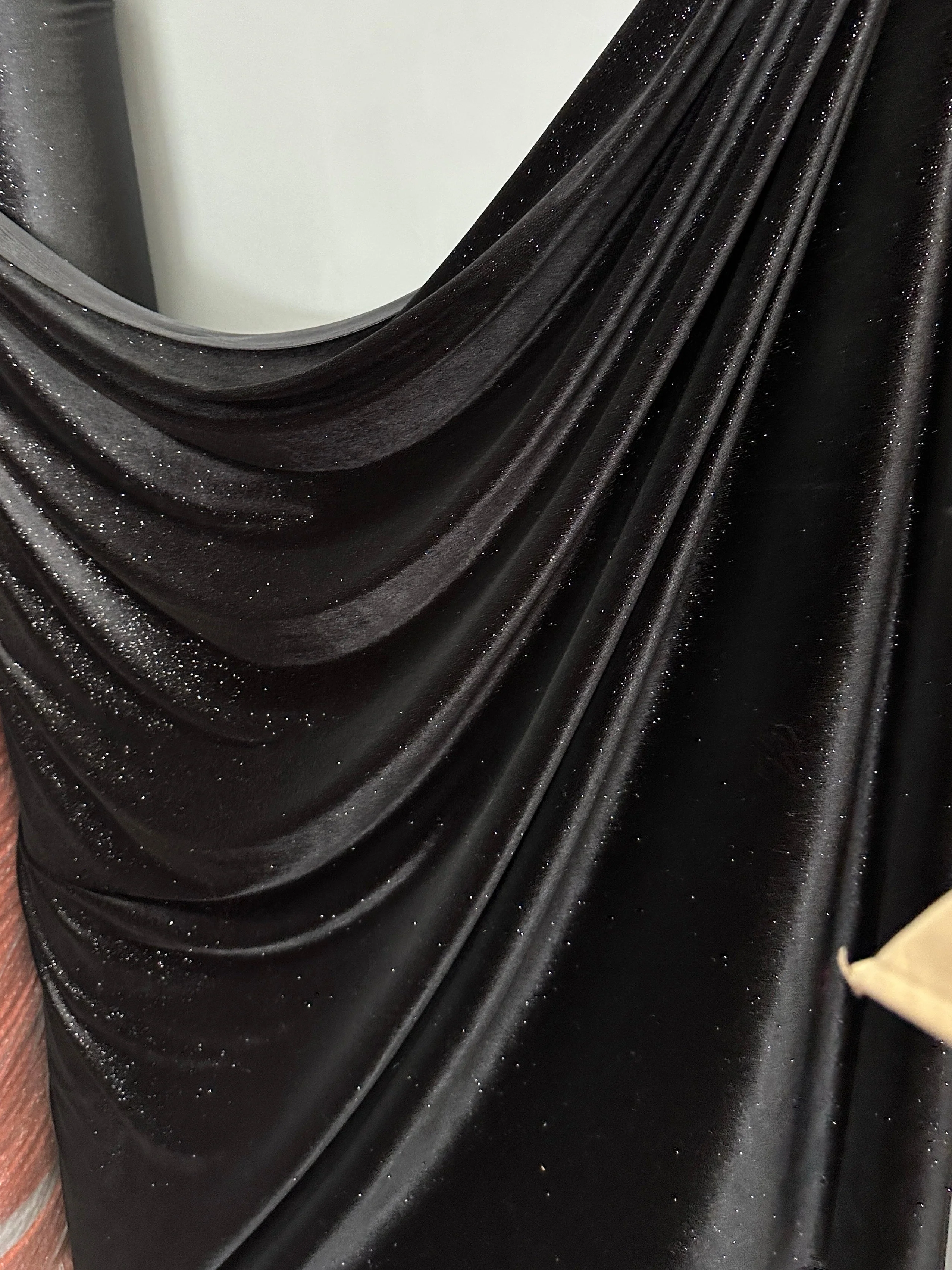 Black Shimmery Stretch Velvet - Image 4