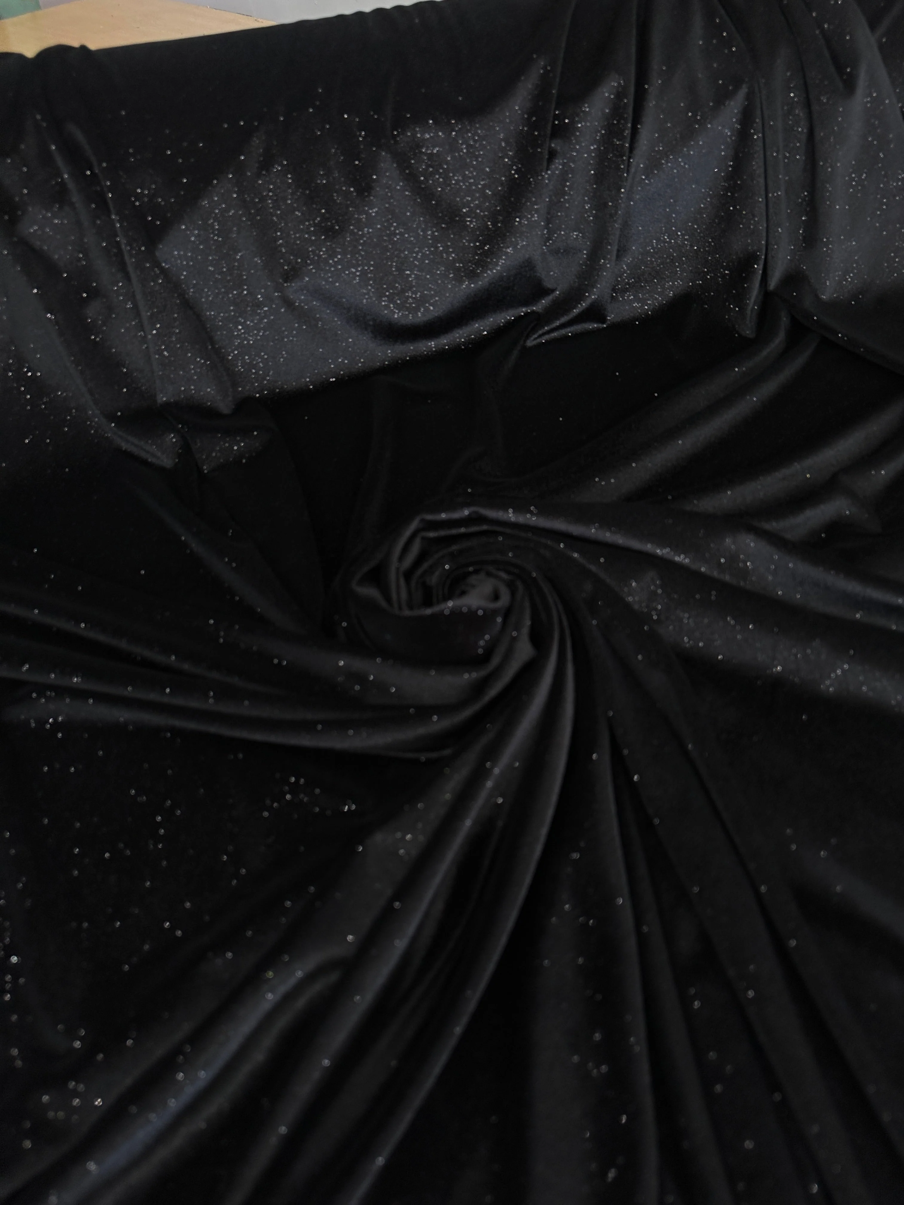 Black Shimmery Stretch Velvet - Image 5