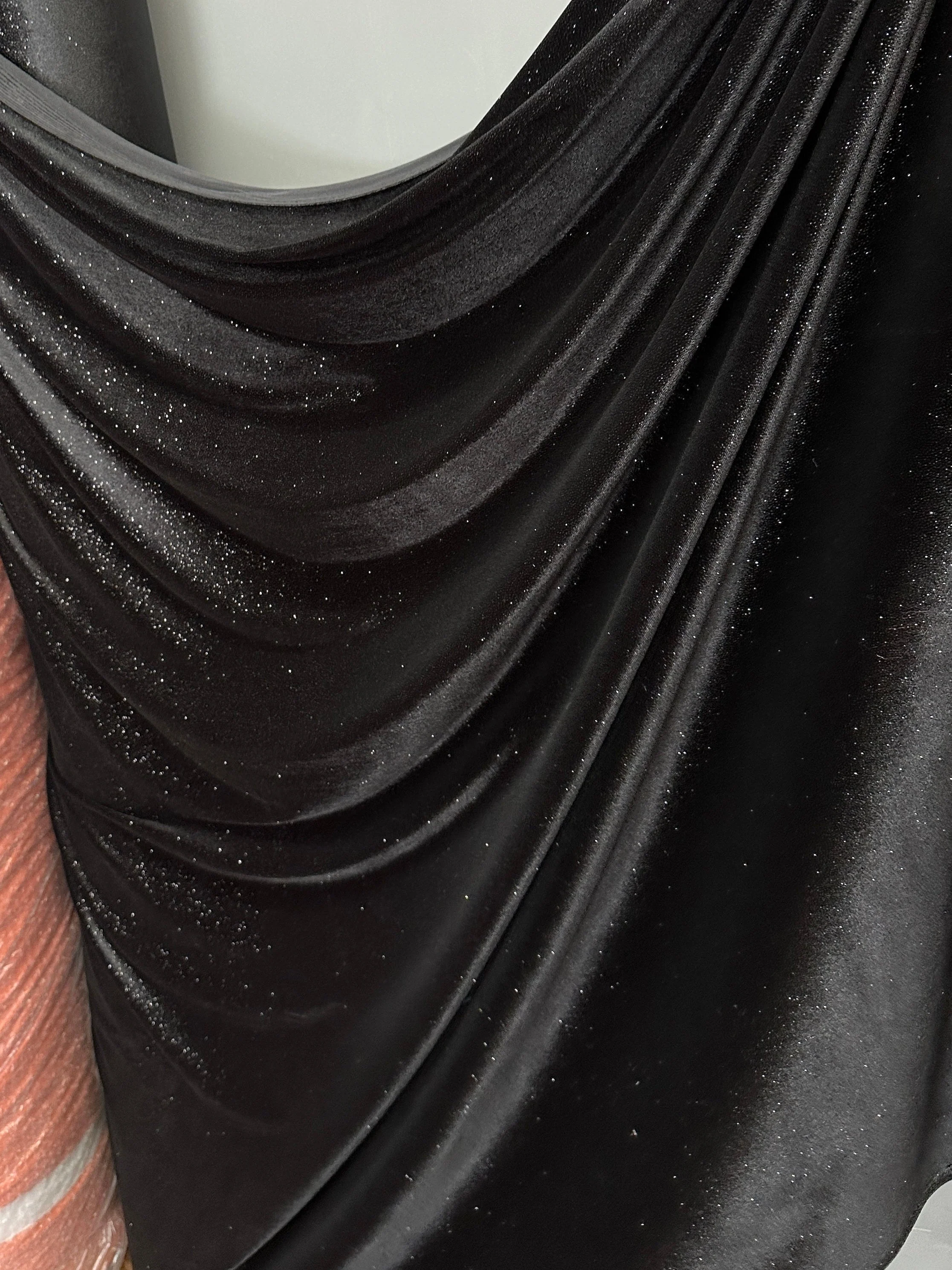 Black Shimmery Stretch Velvet - Image 6