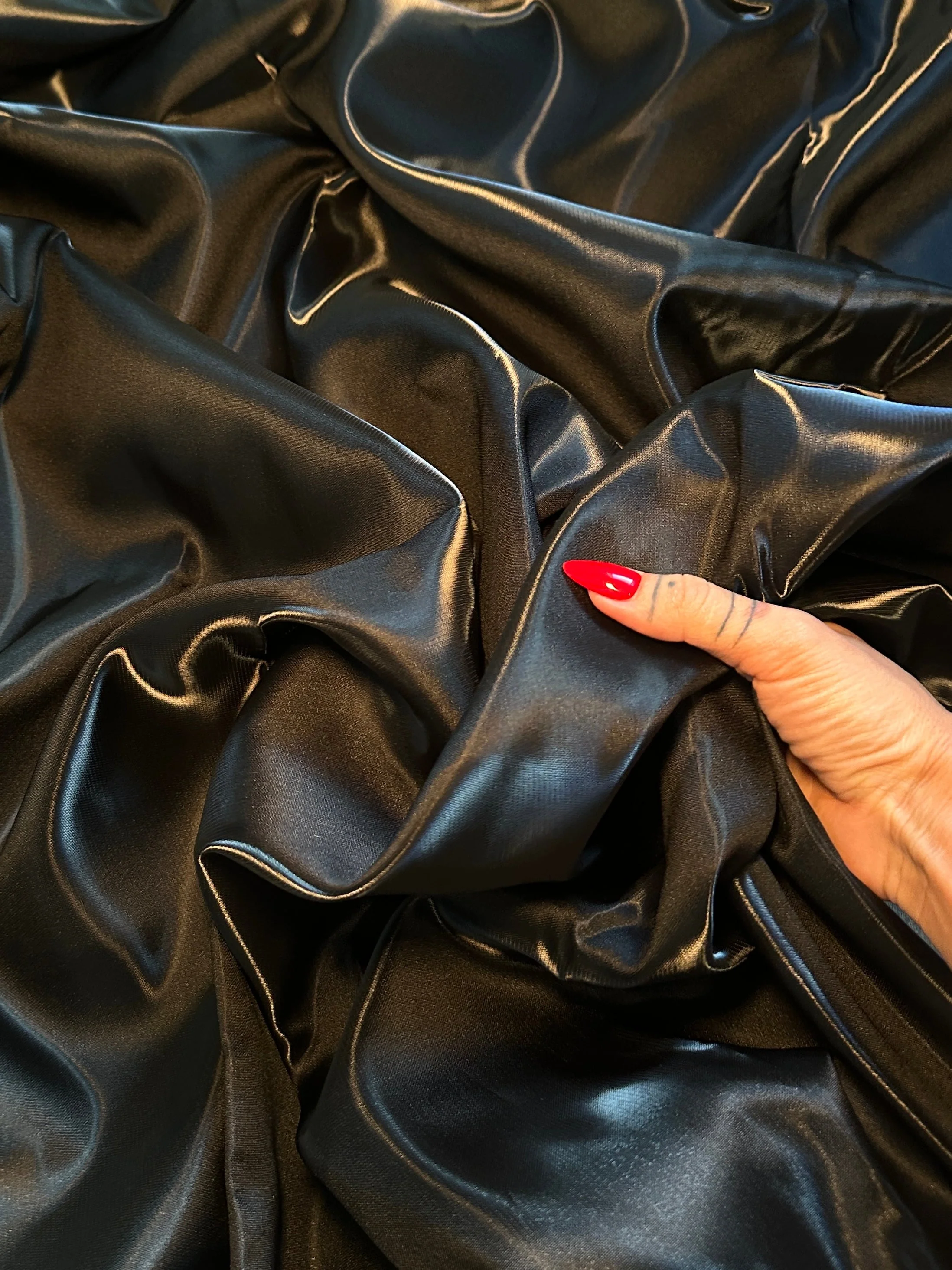 Black Liquid Bridal Satin - Image 5