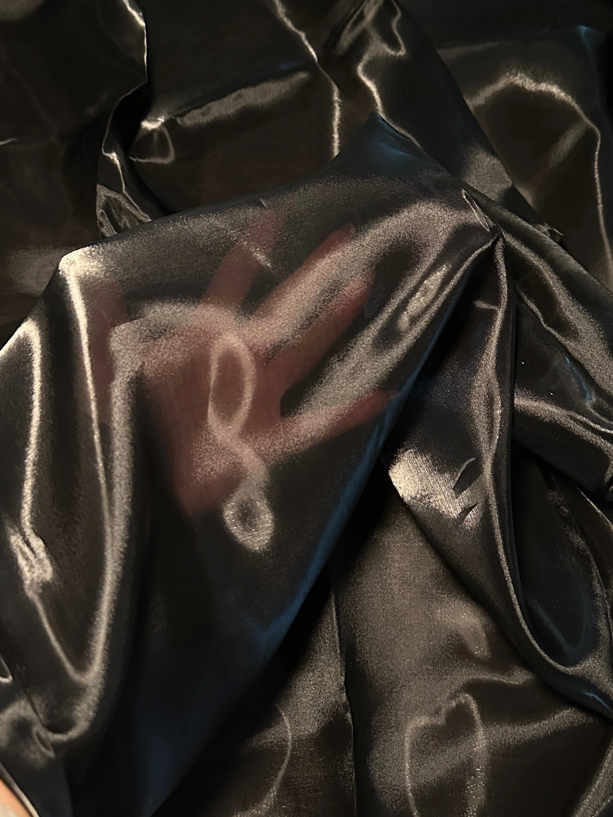 Black Liquid Shimmery Organza - Image 4