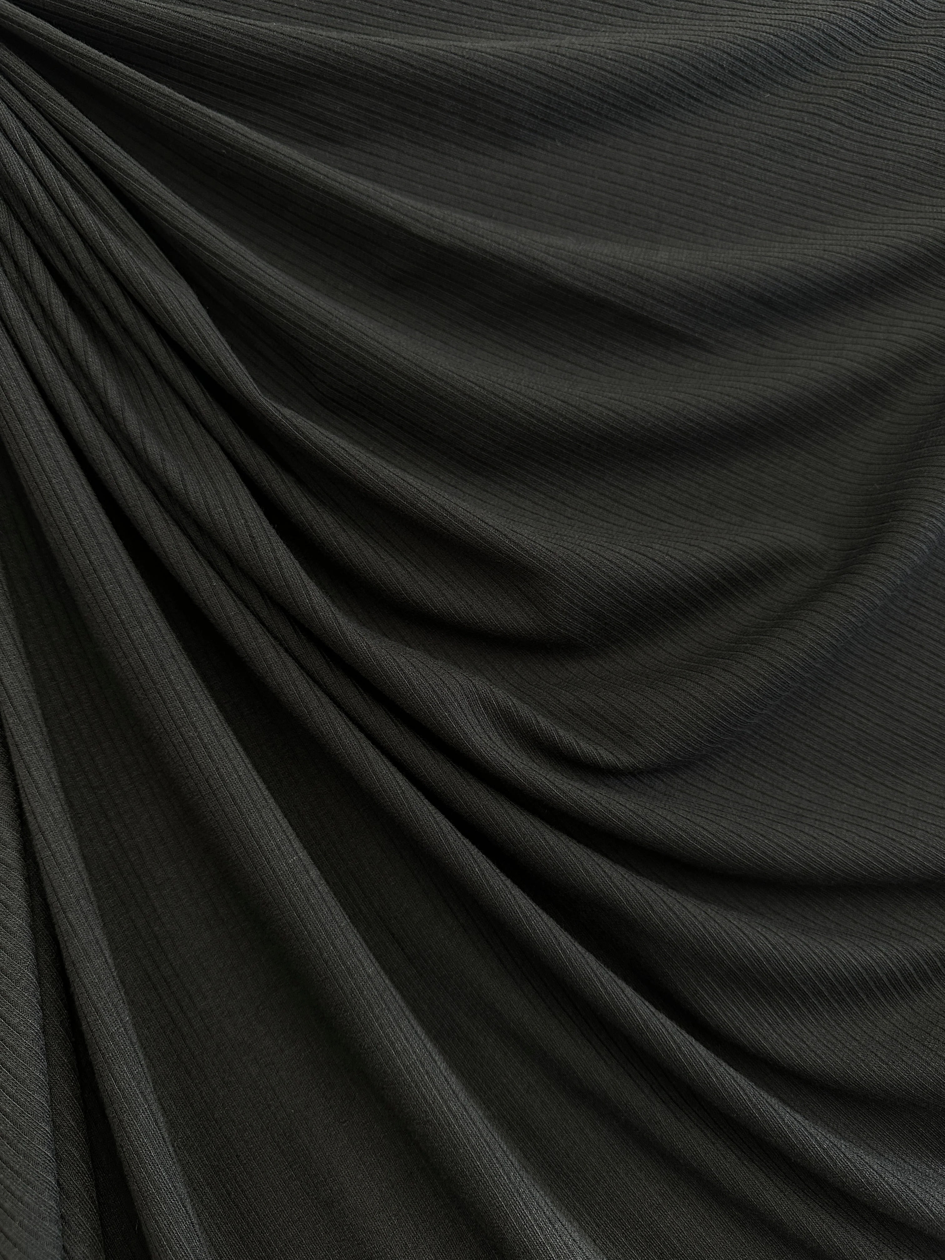 Black Solid Rib Knit - Image 10