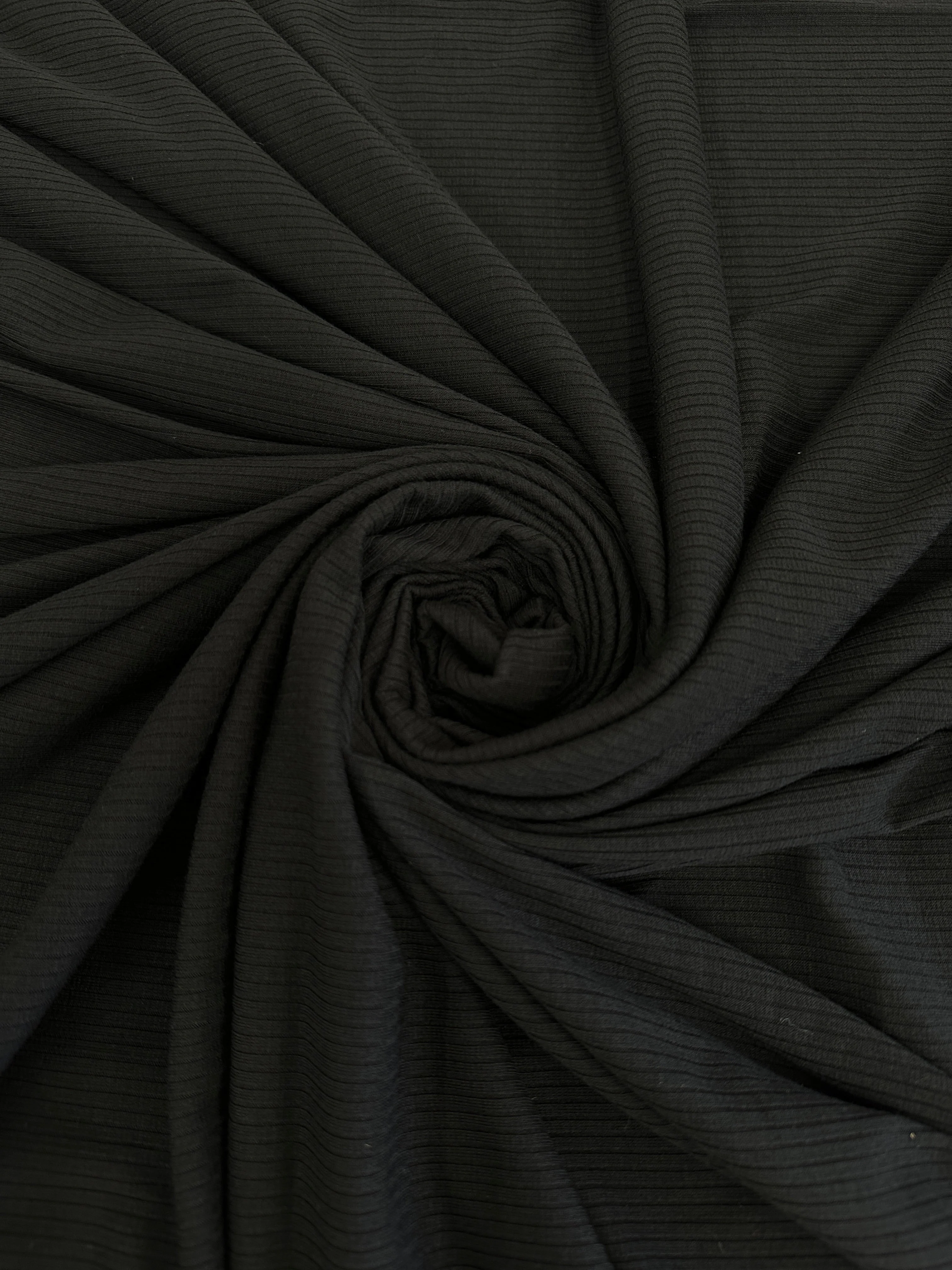 Black Solid Rib Knit - Image 5