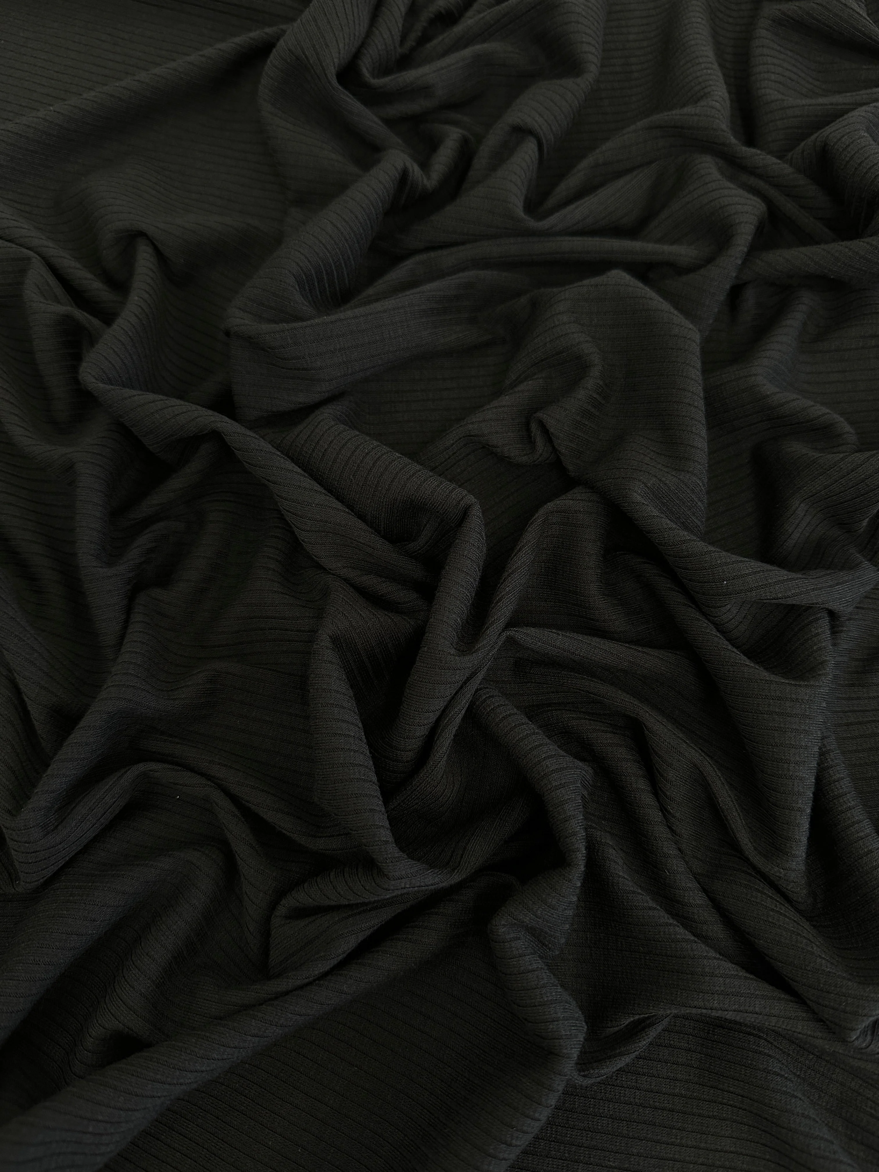 Black Solid Rib Knit - Image 6