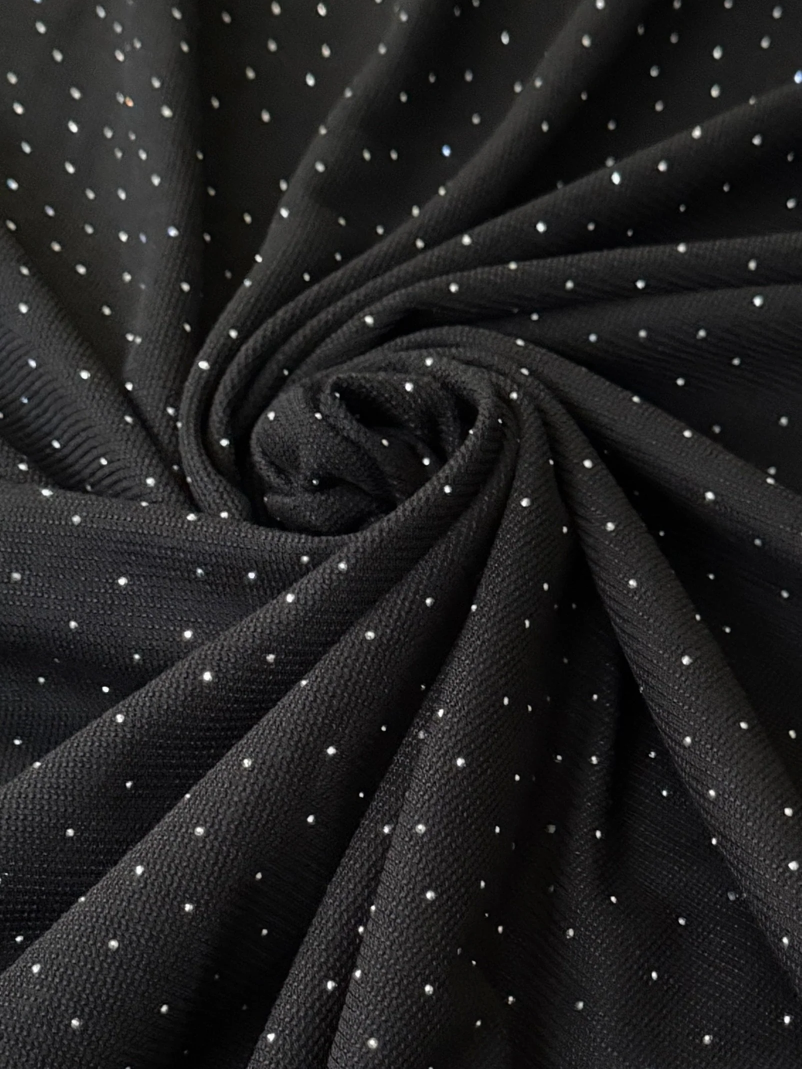 Black Stardust Rhinestone Beaded Knit - Image 3
