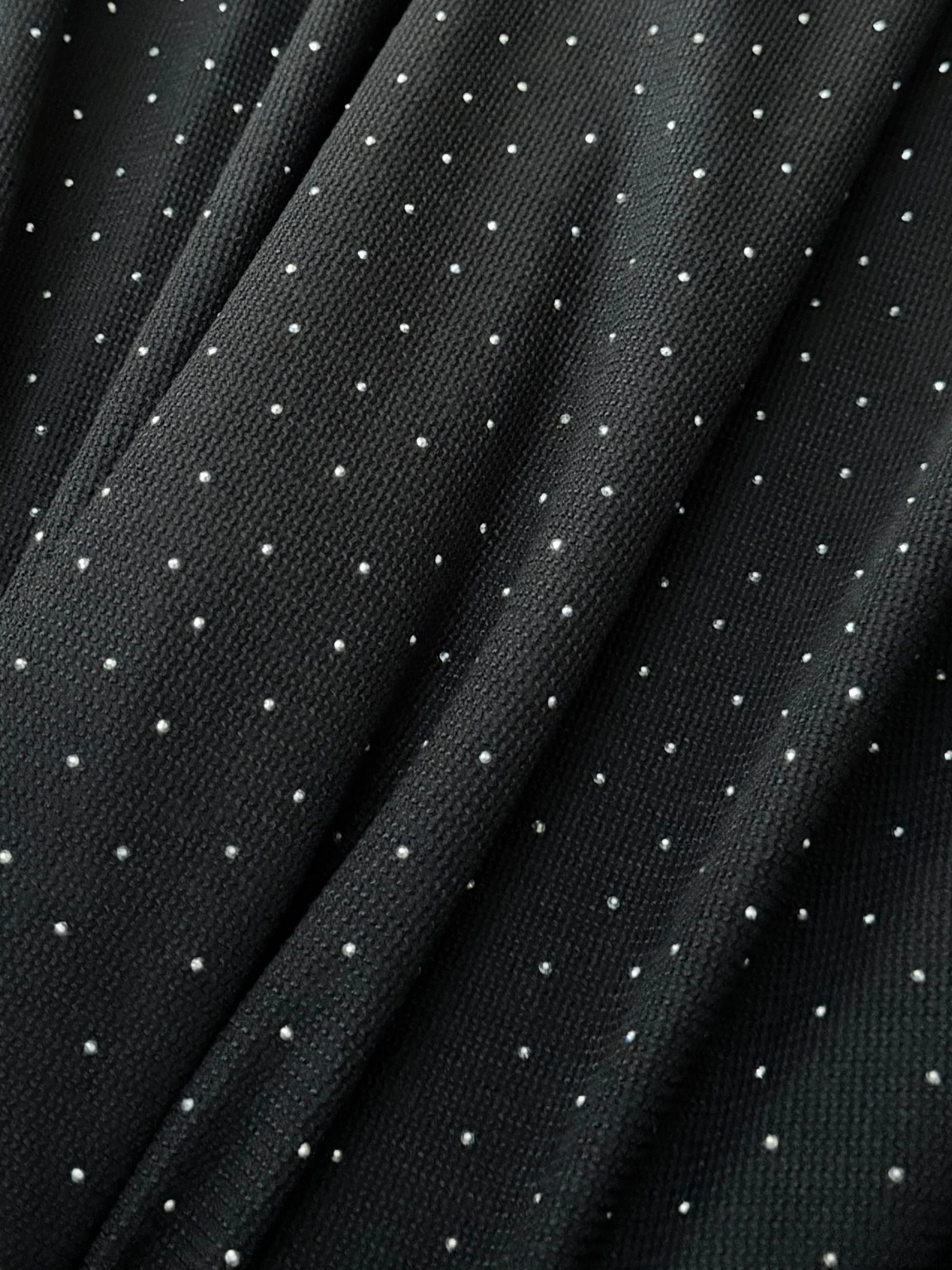 Black Stardust Rhinestone Beaded Knit - Image 4