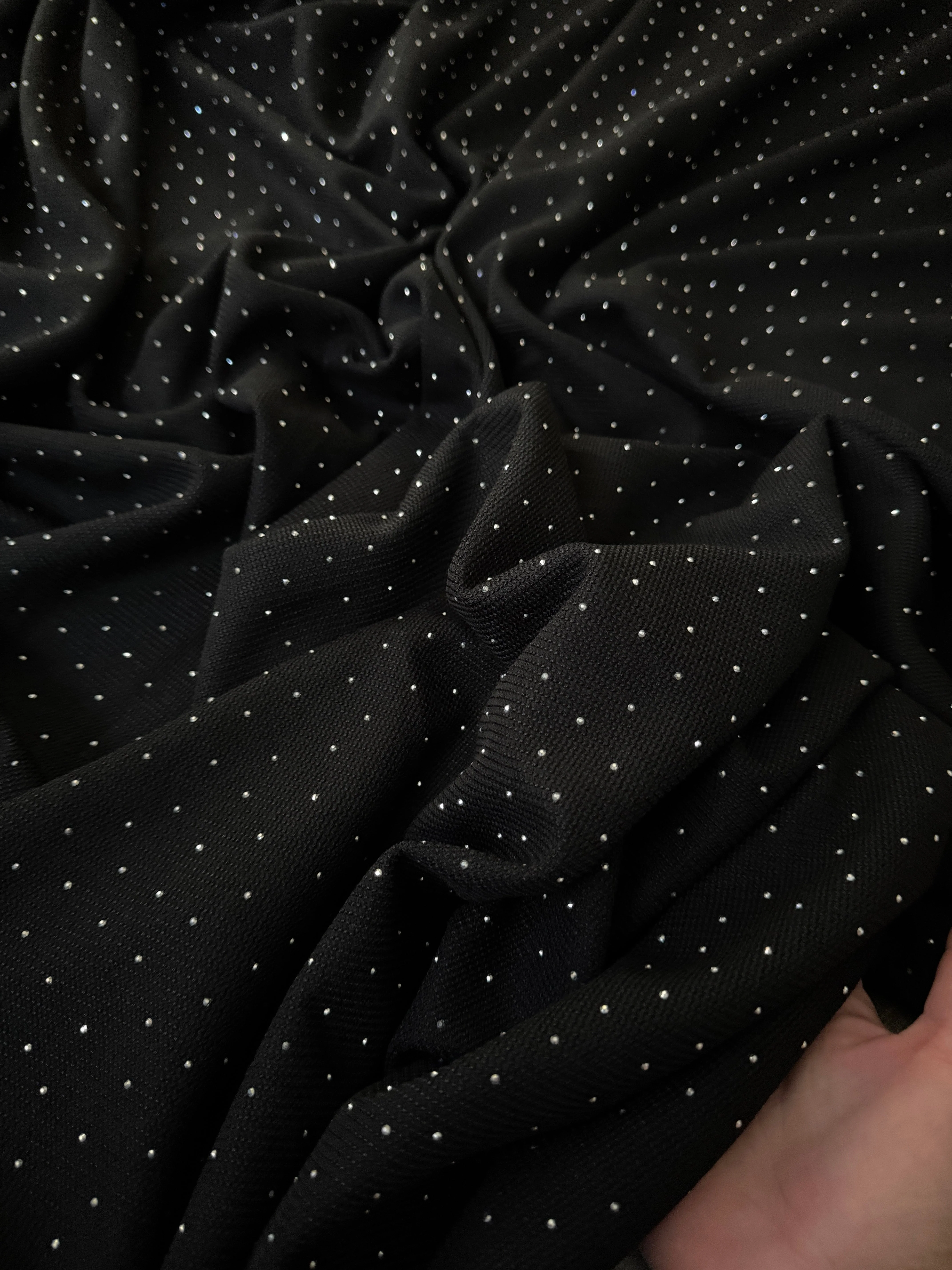 Black Stardust Rhinestone Beaded Knit - Image 5