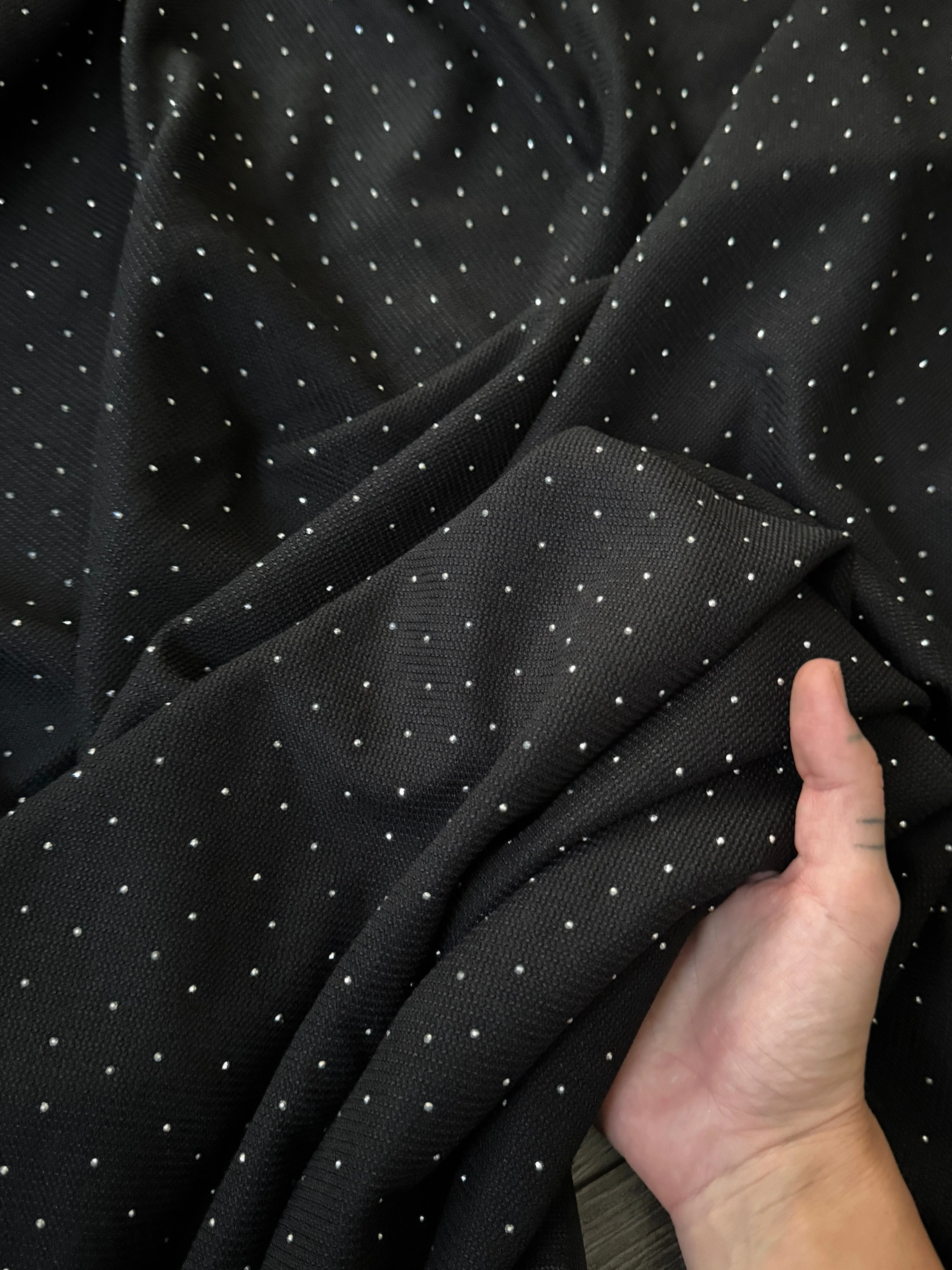 Black Stardust Rhinestone Beaded Knit - Image 6