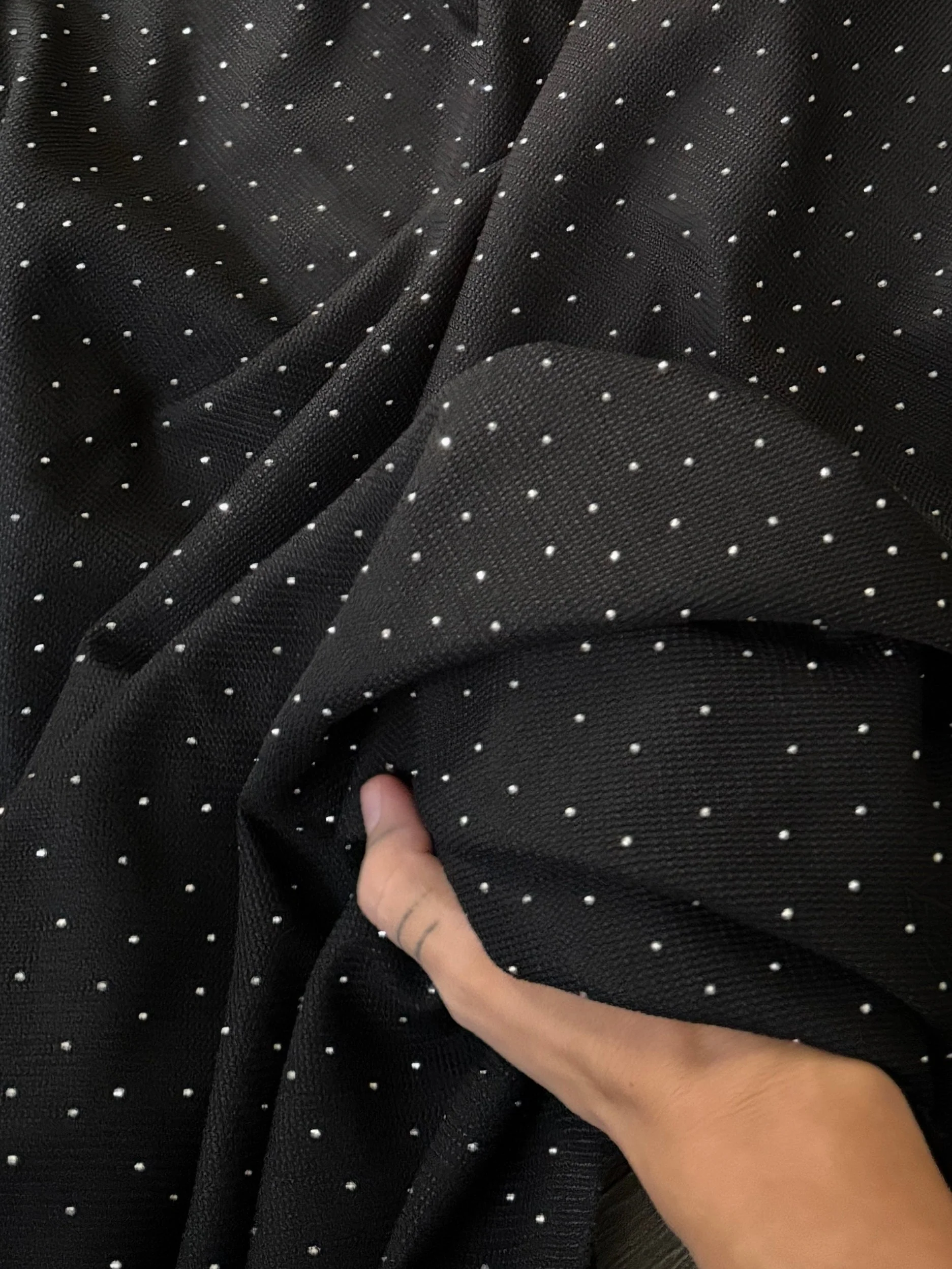 Black Stardust Rhinestone Beaded Knit - Image 7