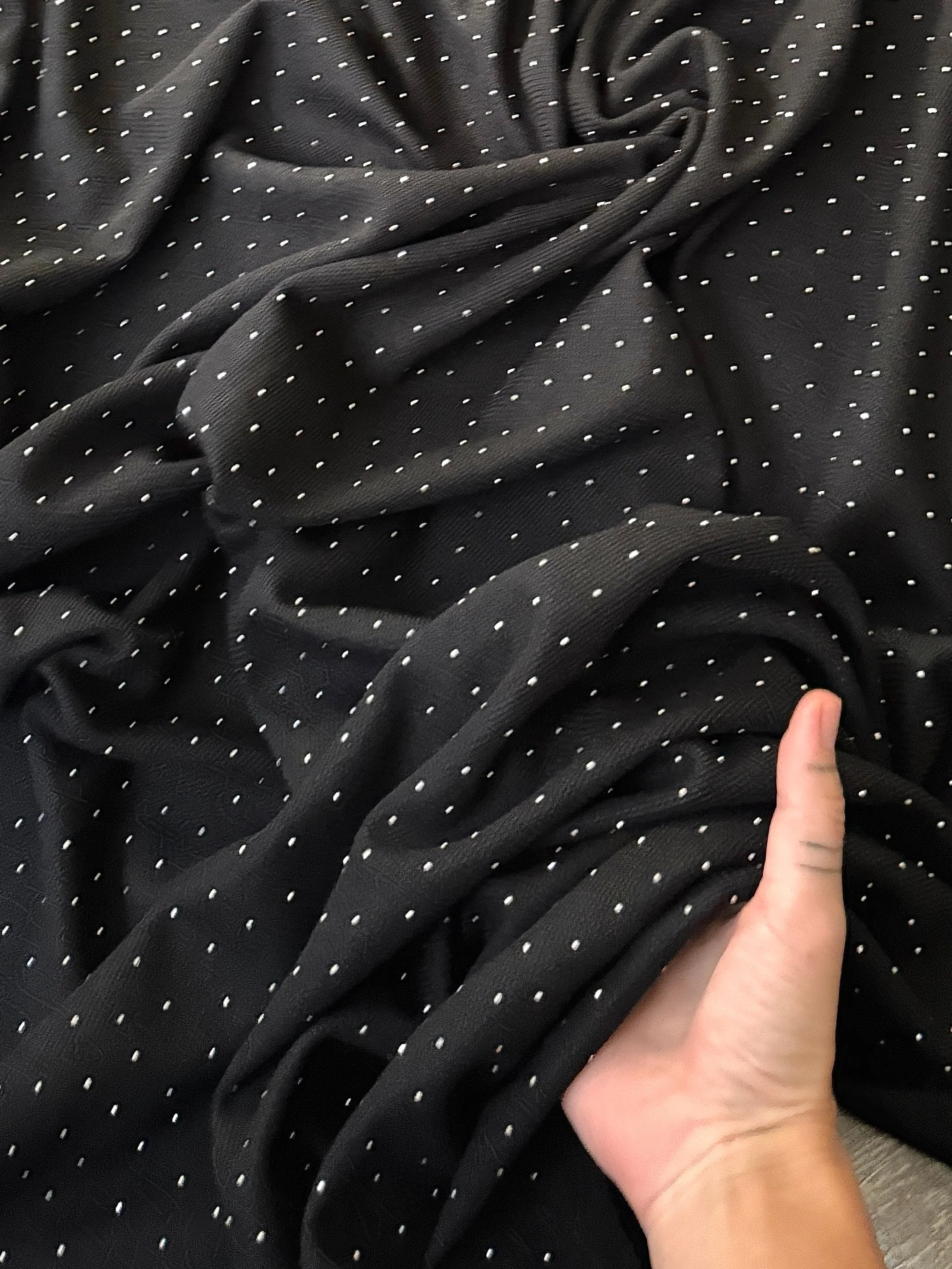 Black Stardust Rhinestone Beaded Knit - Image 8