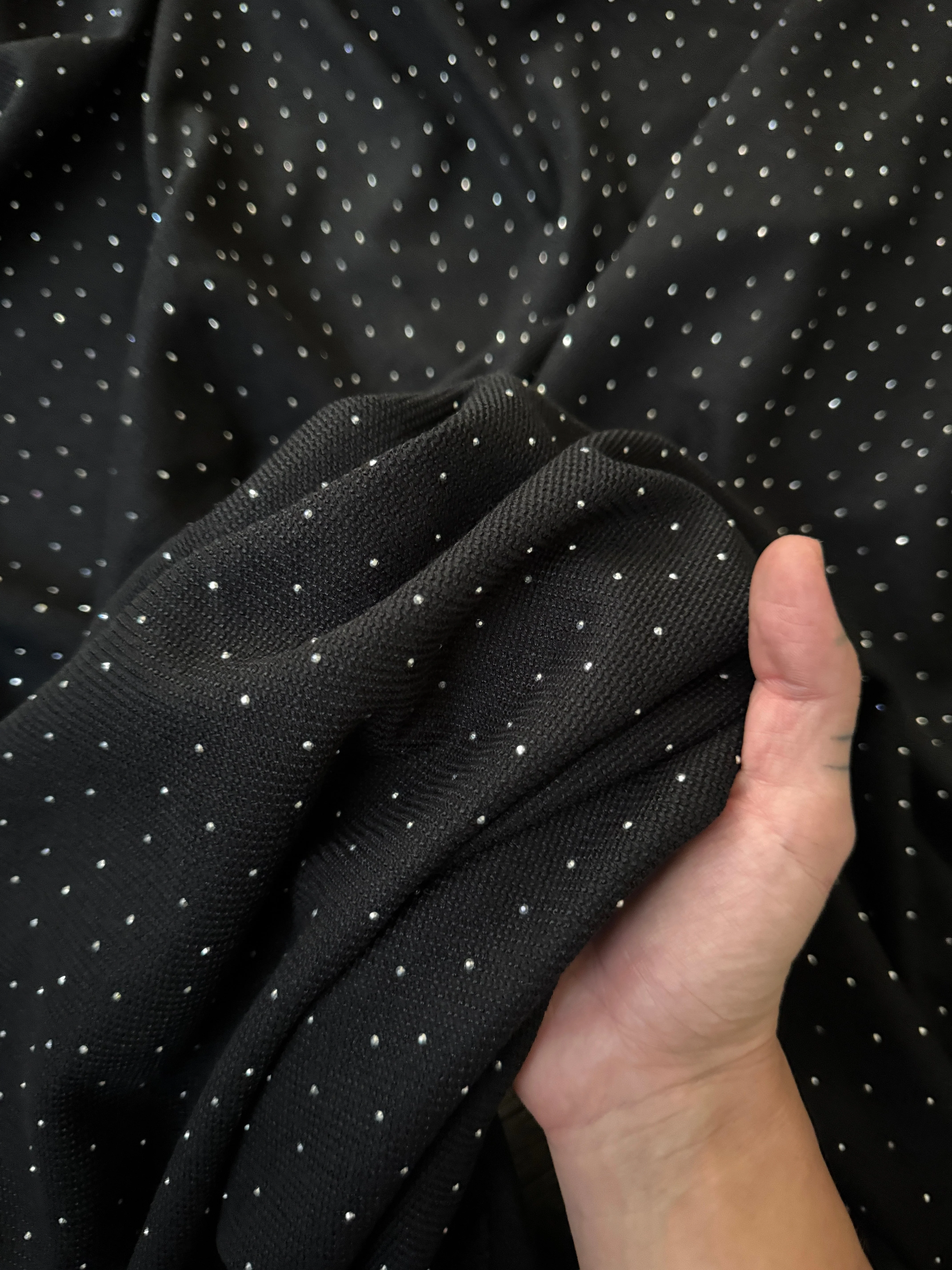 Black Stardust Rhinestone Beaded Knit - Image 9
