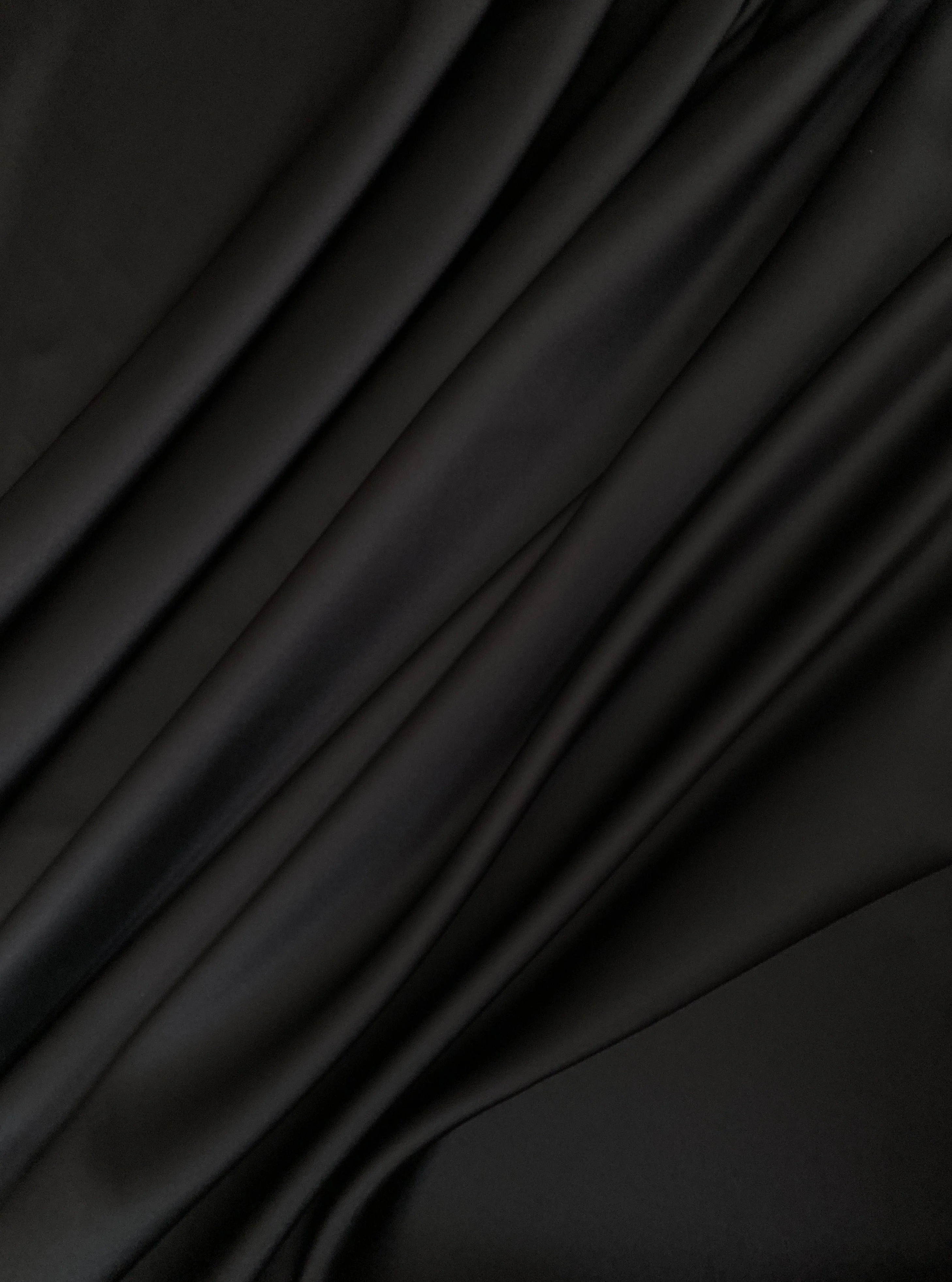 Black Stretch Crepe Back Satin - Image 4