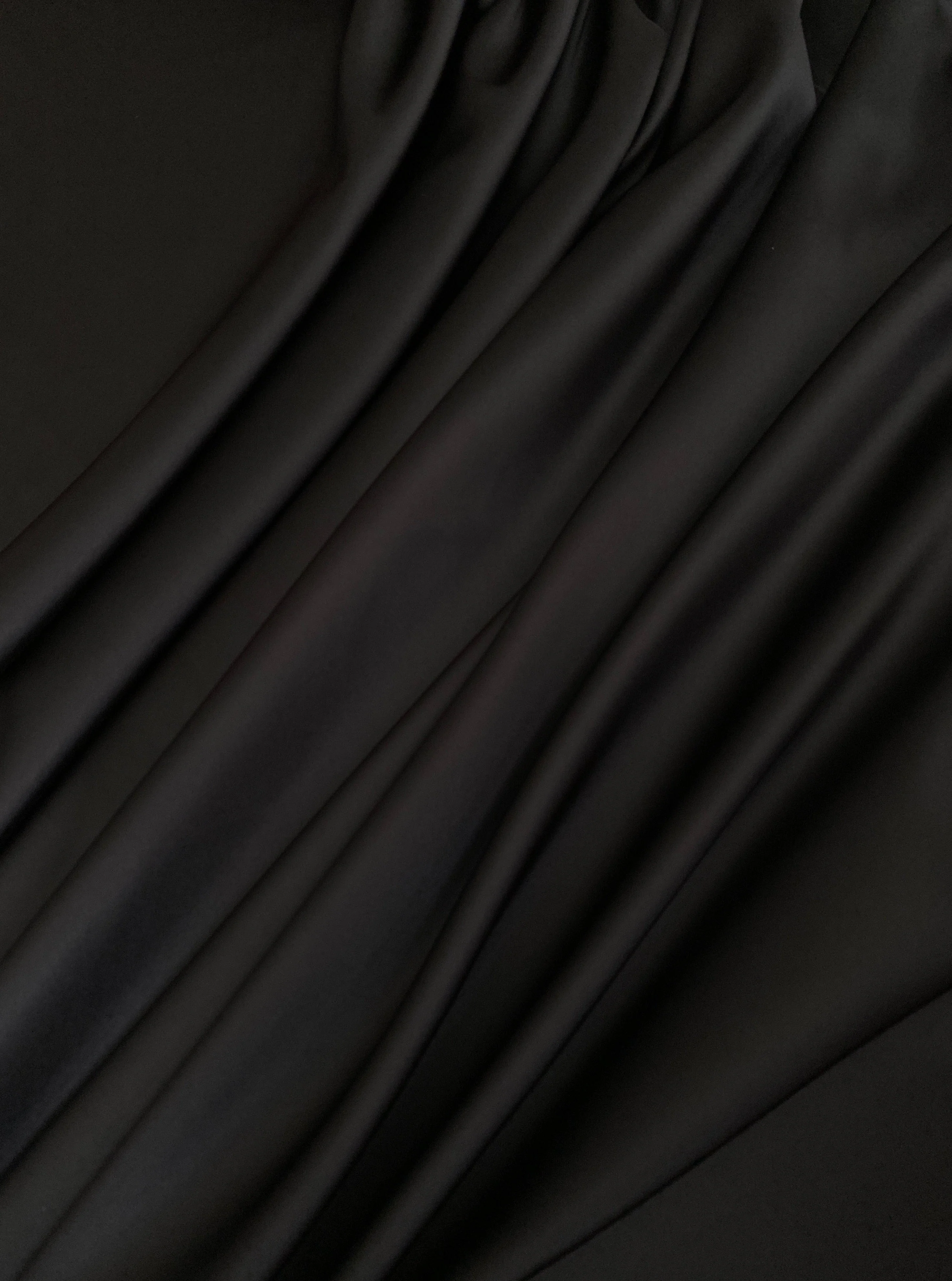 Black Stretch Crepe Back Satin - Image 6