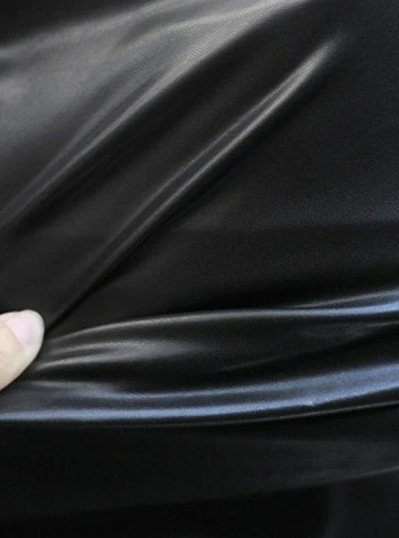 Black Stretch Faux Leather - Image 4