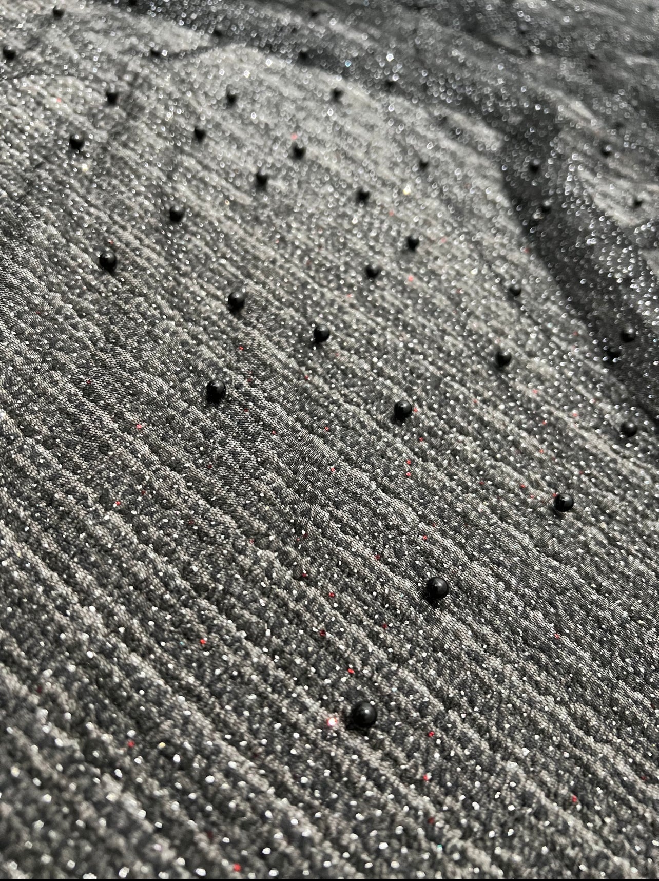 Black Pearl Beaded Glittery Mesh/Tulle - Image 7