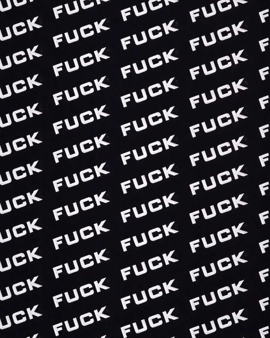 Black & White Bold Text Nylon Spandex - Image 3