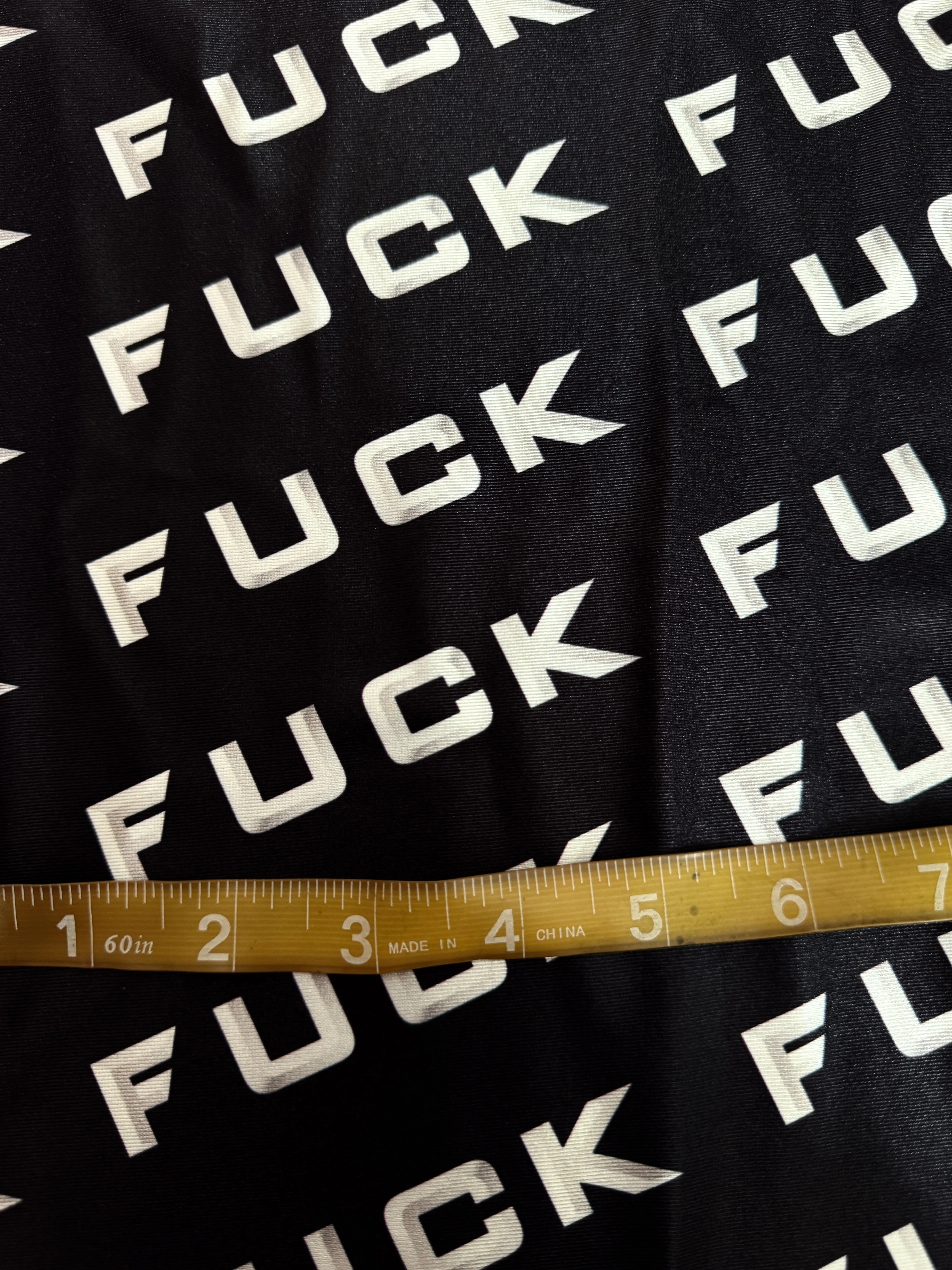 Black & White Bold Text Nylon Spandex - Image 4