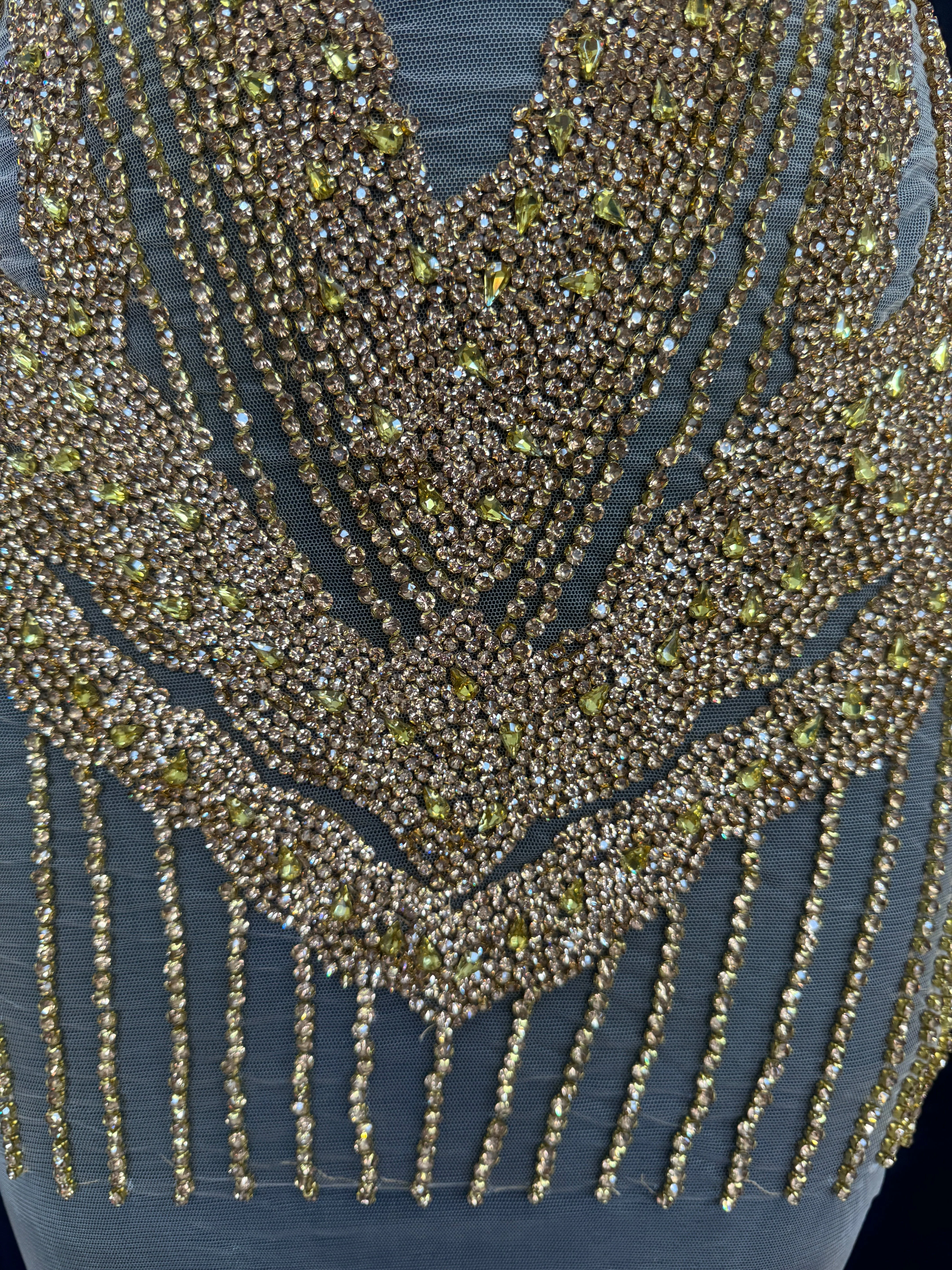 Blanca Gold Rhinestone Bodice Applique - Image 2