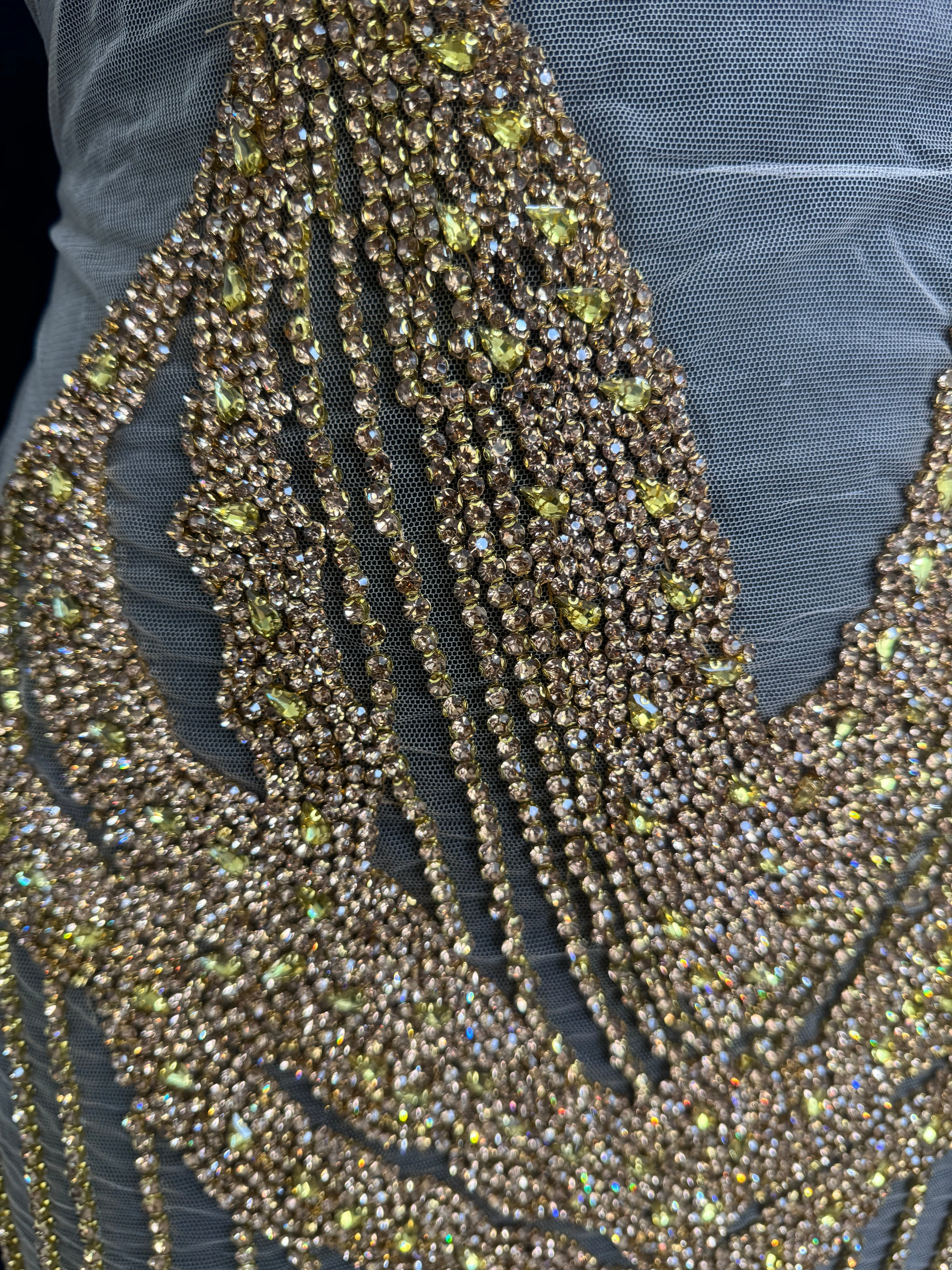 Blanca Gold Rhinestone Bodice Applique - Image 6