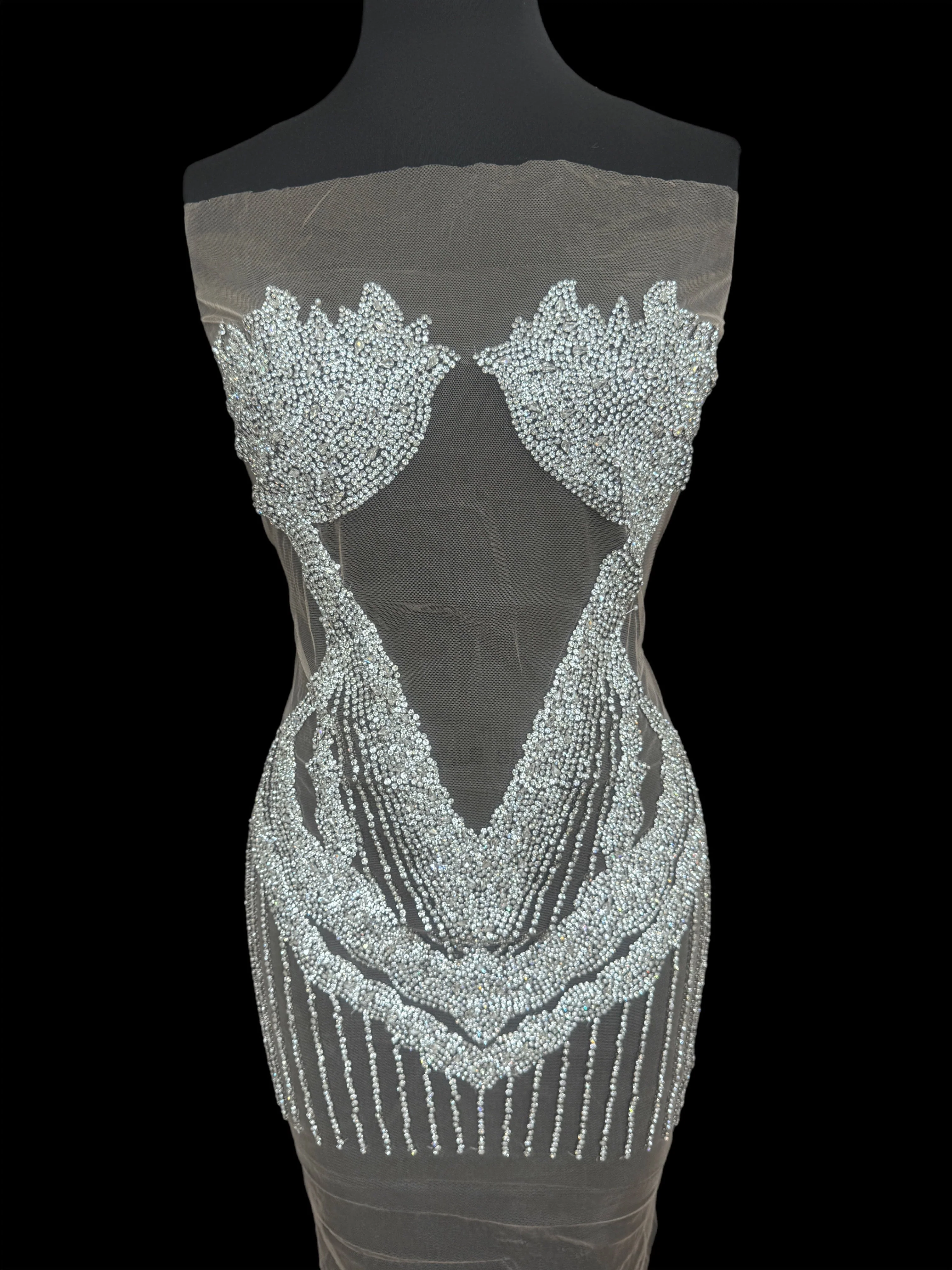 Blanca Silver Rhinestone Bodice Applique