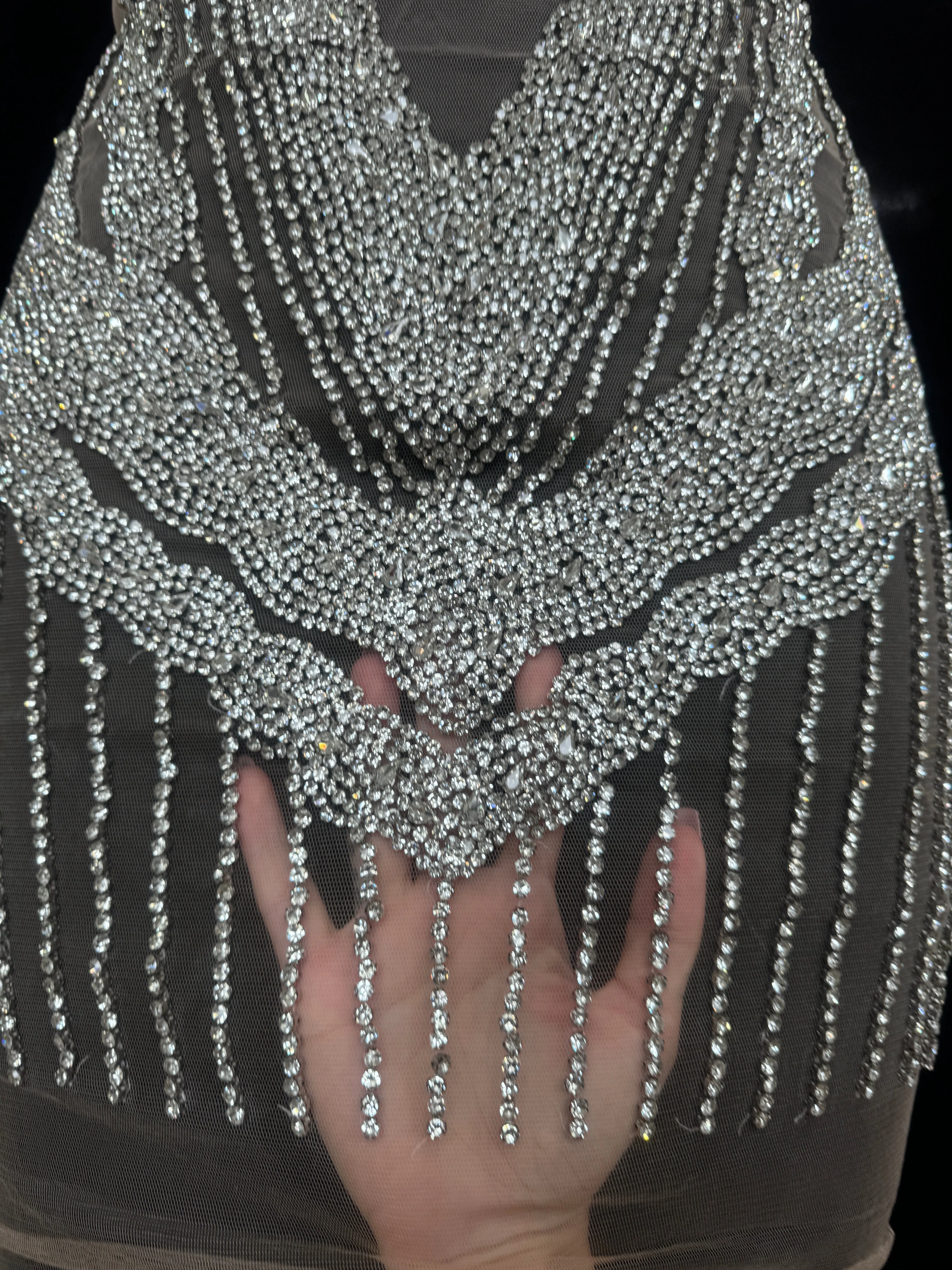 Blanca Silver Rhinestone Bodice Applique - Image 2